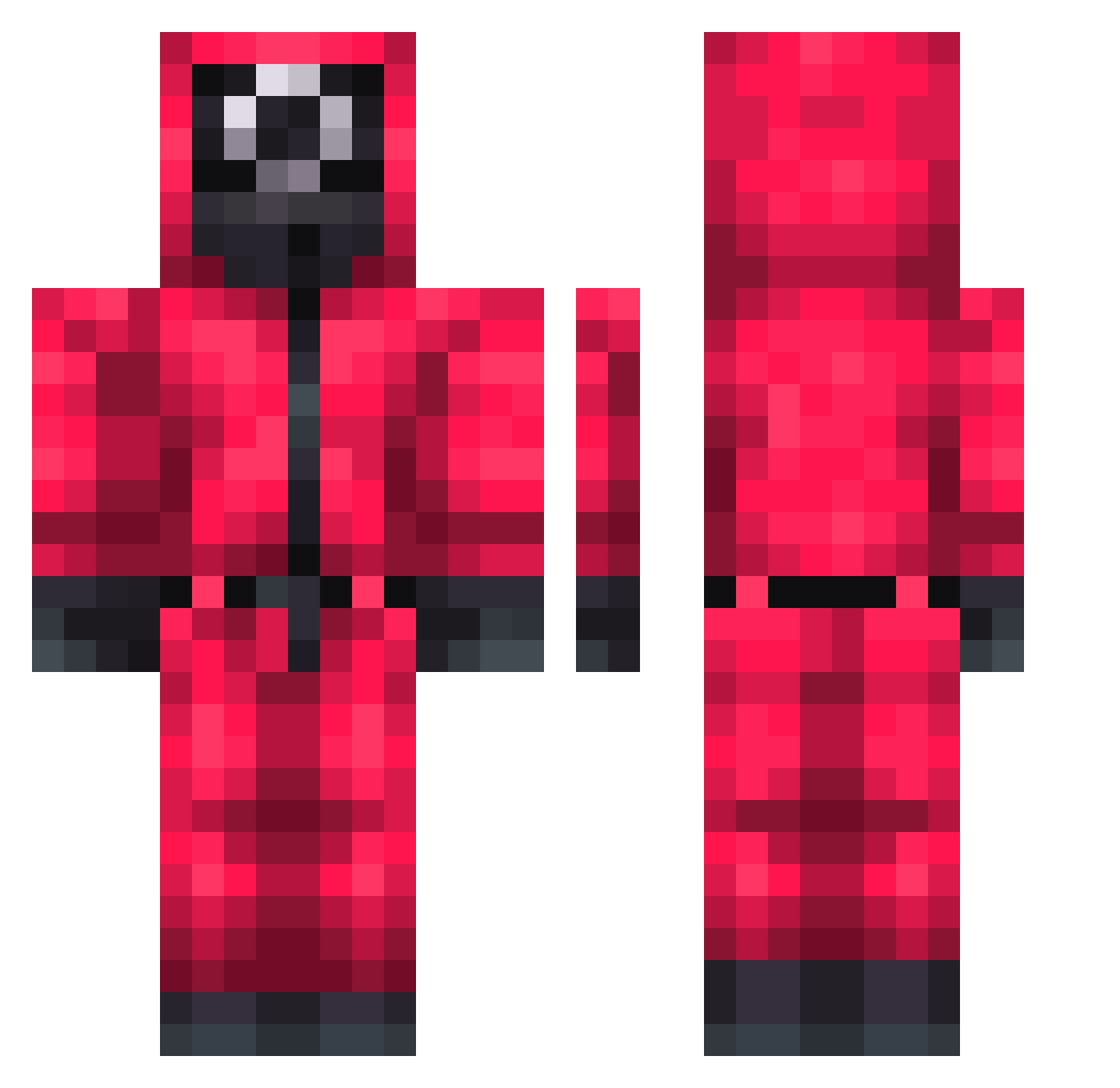 JRaffH Minecraft skin, front and back view