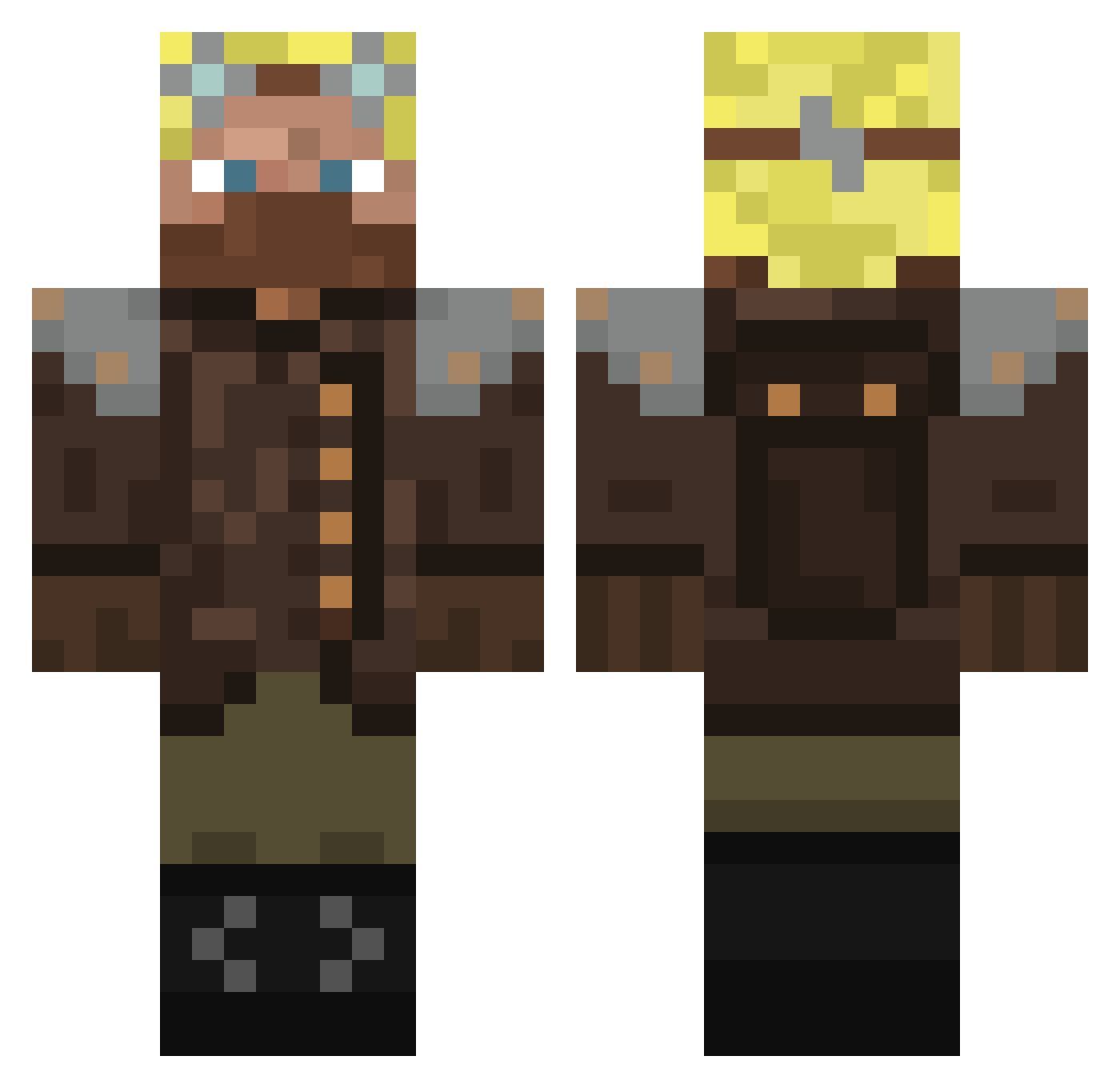 Astra Minecraft skin, front and back view