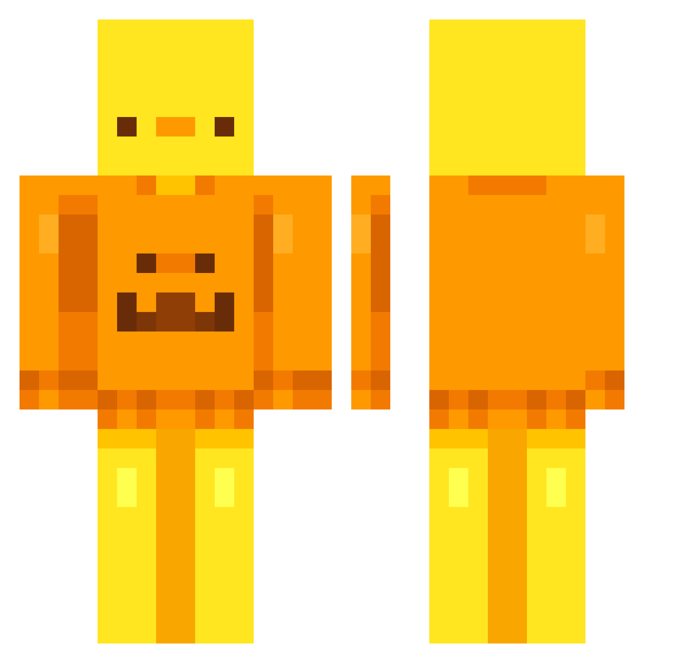 UnLegitXeazy Minecraft skin, front and back view