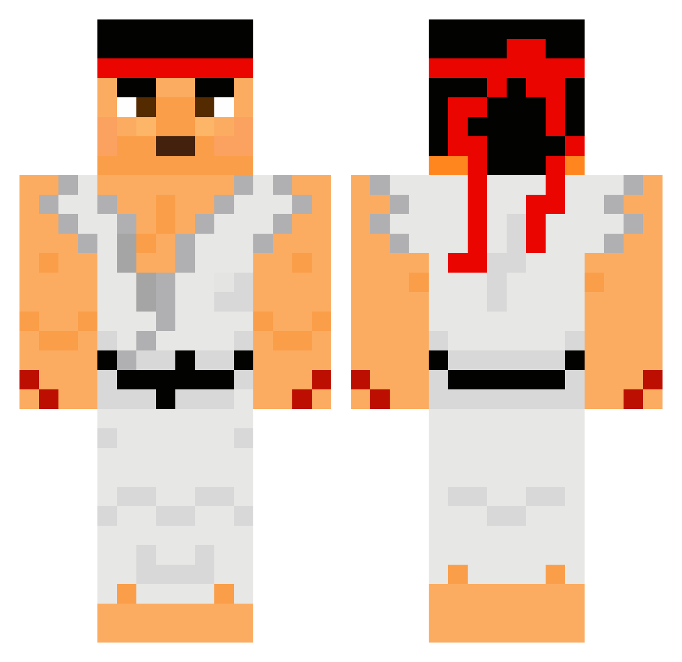 Bube Minecraft skin, front and back view