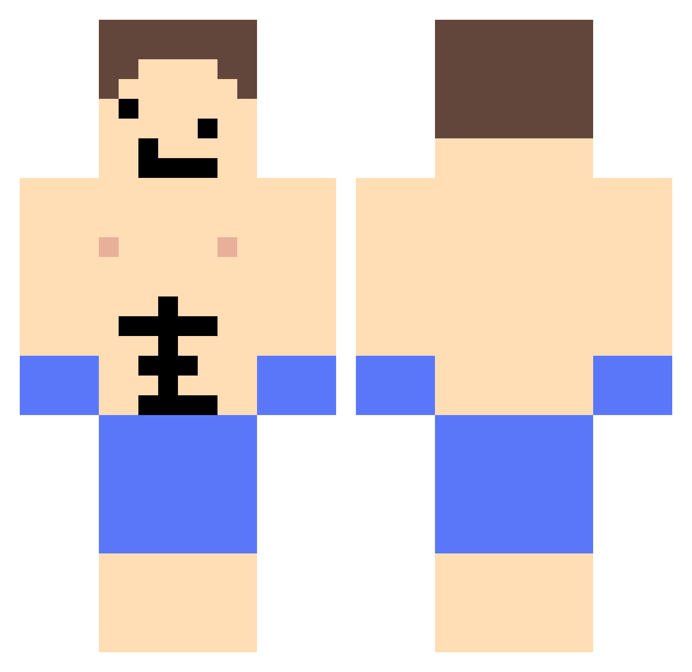 Megasloth999 Minecraft skin, front and back view
