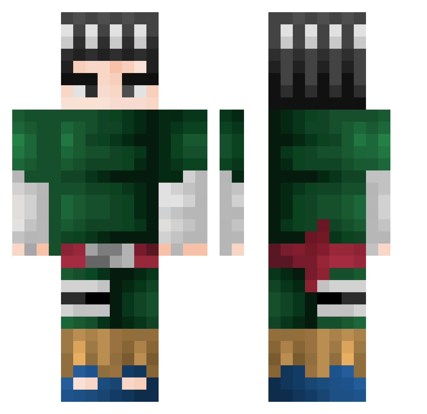 BigDaddyThaddy Minecraft skin, front and back view
