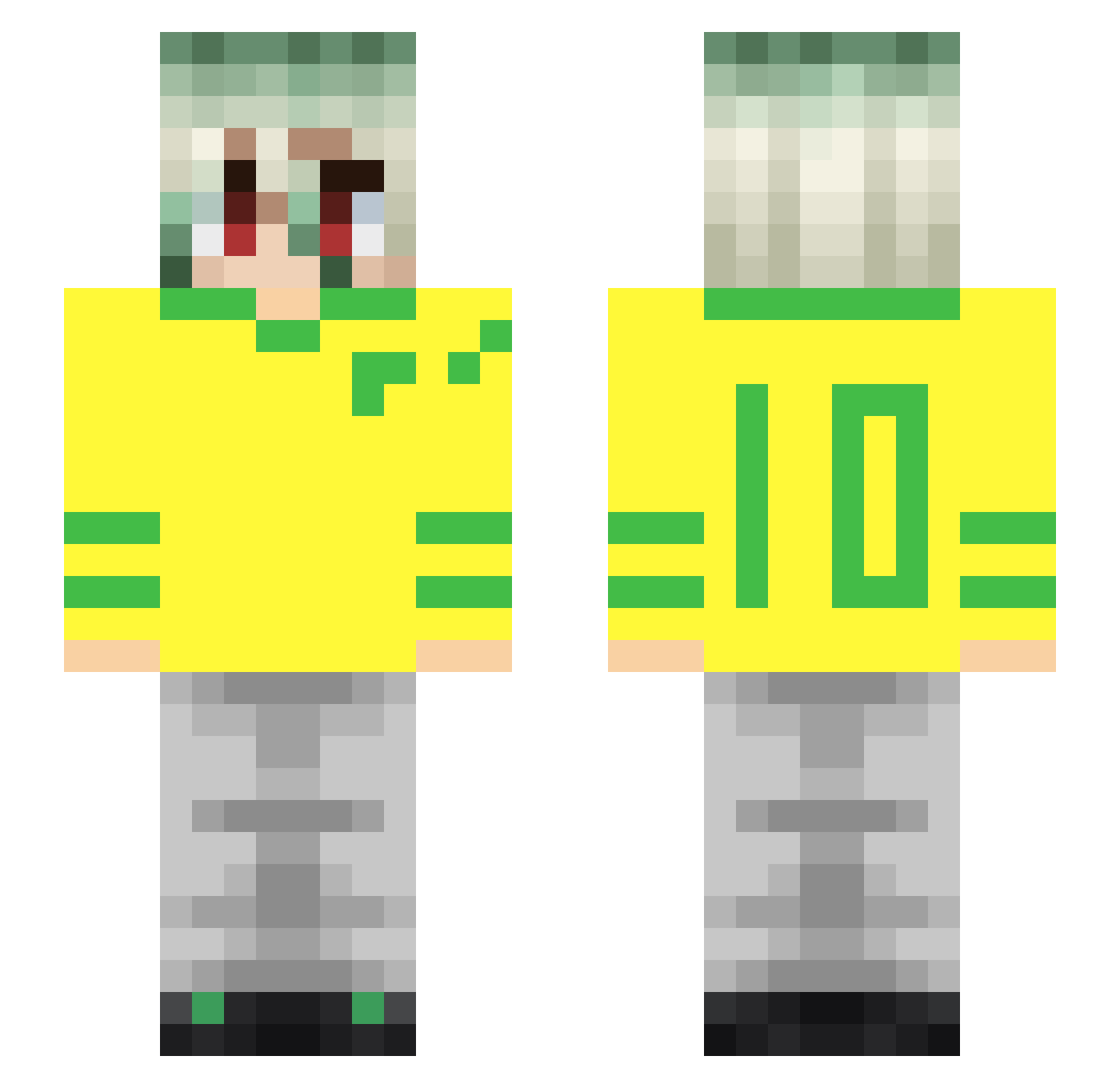 heinkor Minecraft skin, front and back view