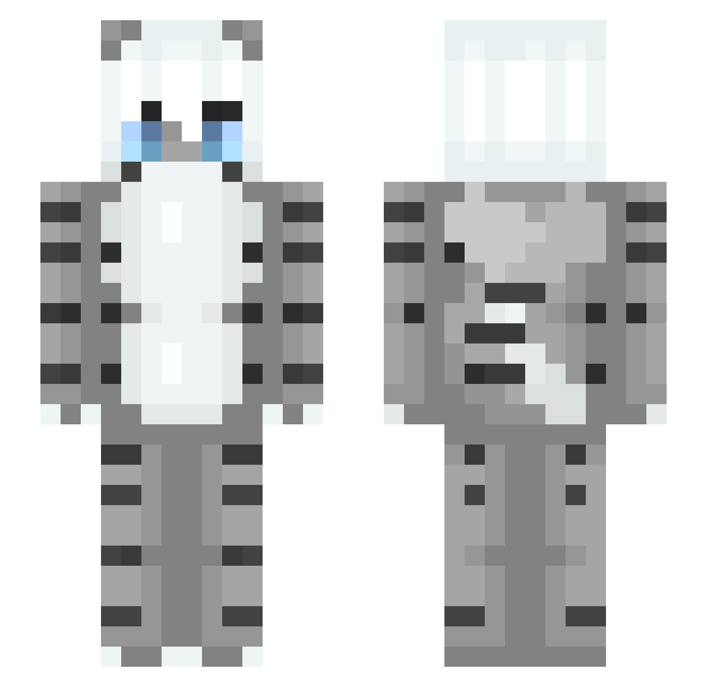 LeviWeetniets Minecraft skin, front and back view