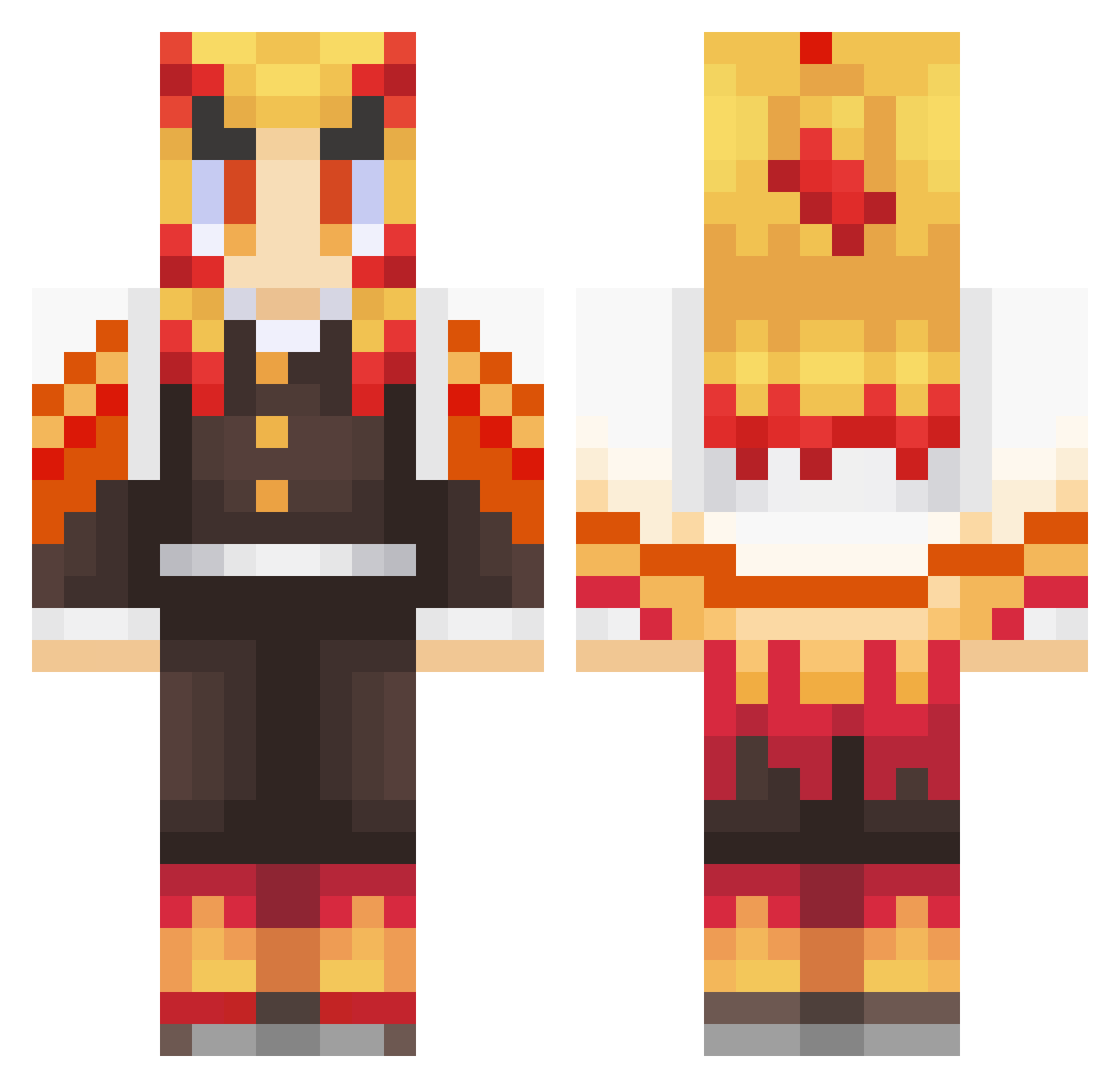 CooterBlue Minecraft skin, front and back view