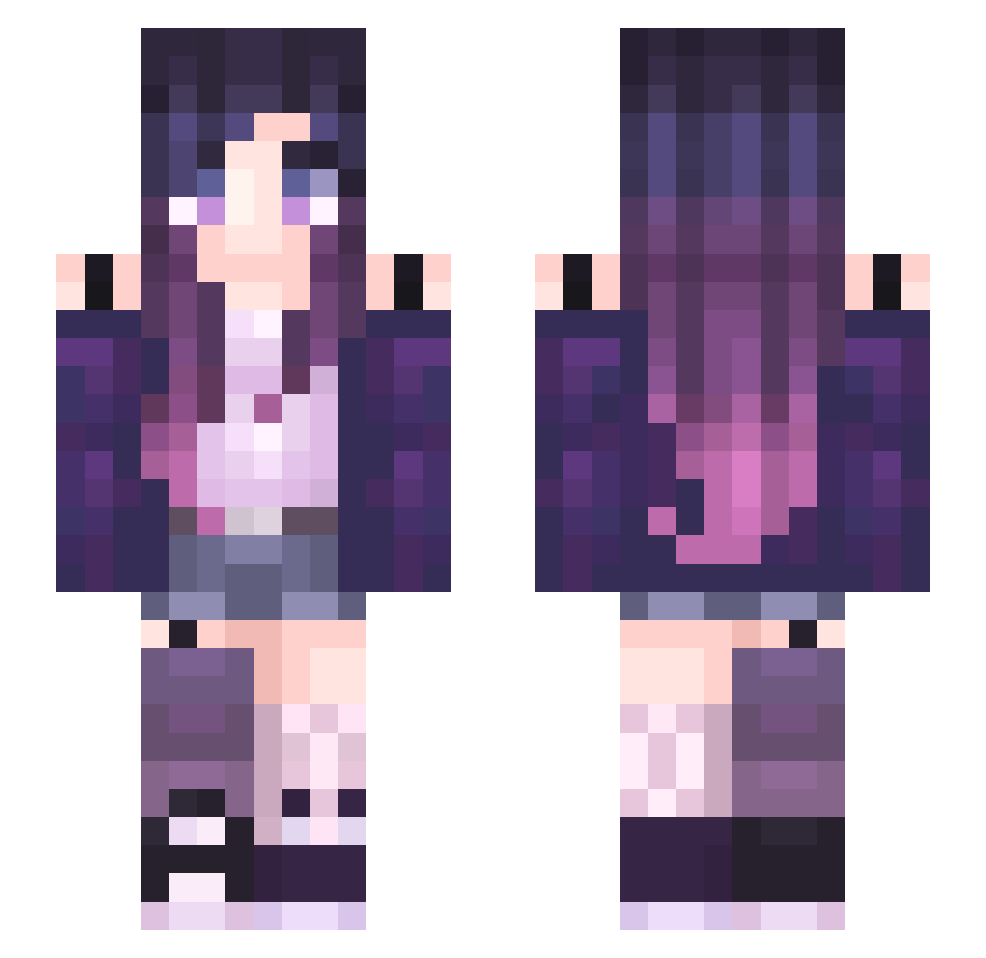 JammieDodger515 Minecraft skin, front and back view