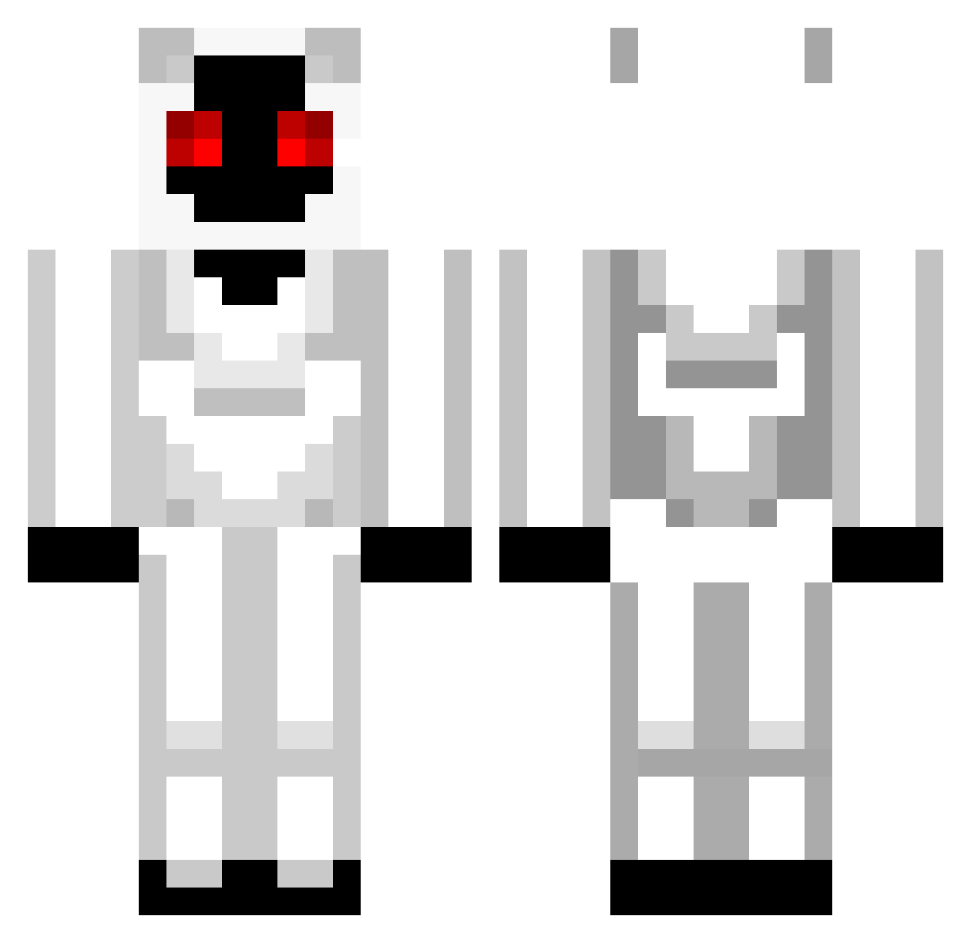 teamask Minecraft skin, front and back view