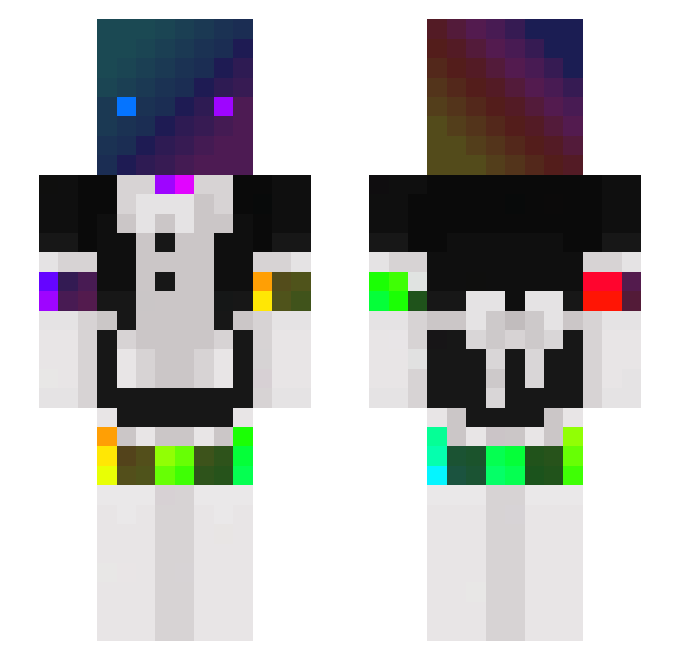 EmojiP Minecraft skin, front and back view