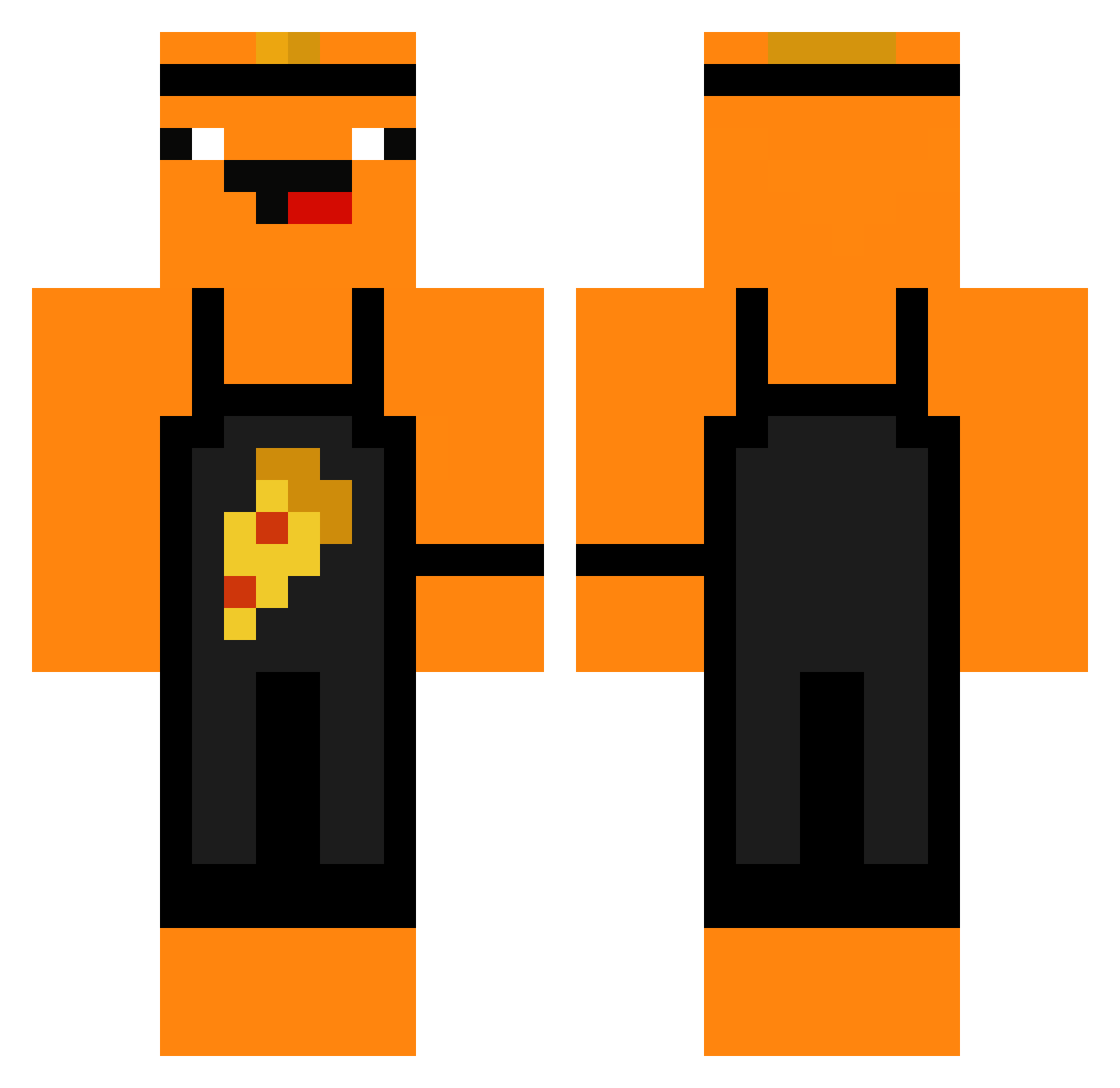 KUMB4L Minecraft skin, front and back view