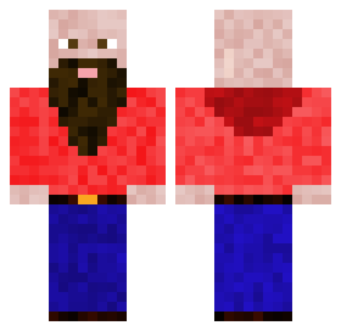 sssnacob Minecraft skin, front and back view