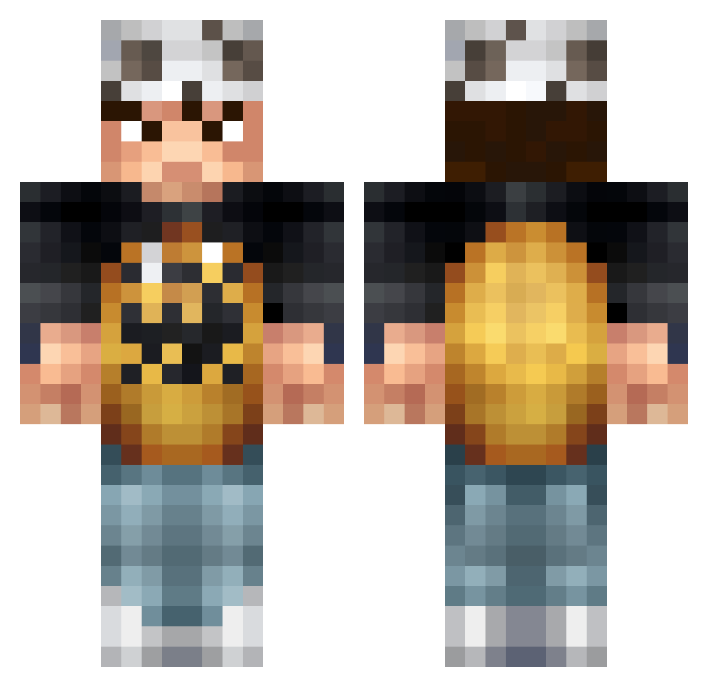 zyh0st Minecraft skin, front and back view
