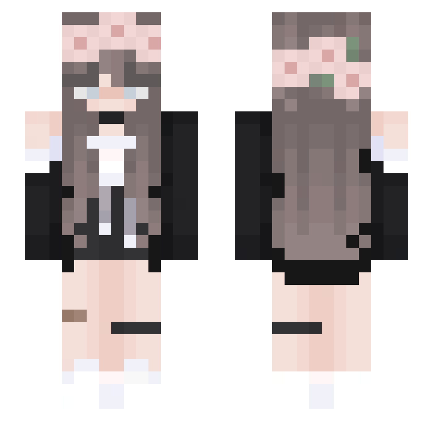 LuanaM04 Minecraft skin, front and back view
