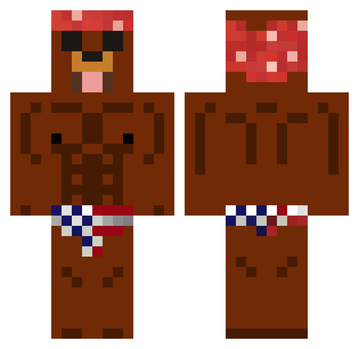 BitterKingSogura Minecraft skin, front and back view