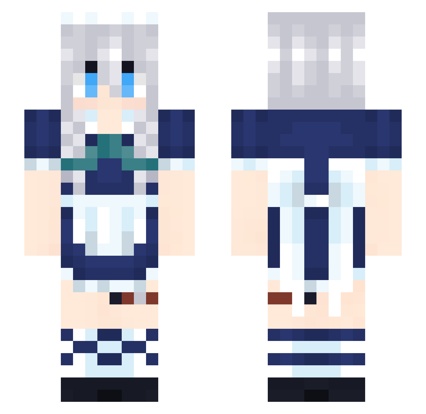 Socksofmeister Minecraft skin, front and back view