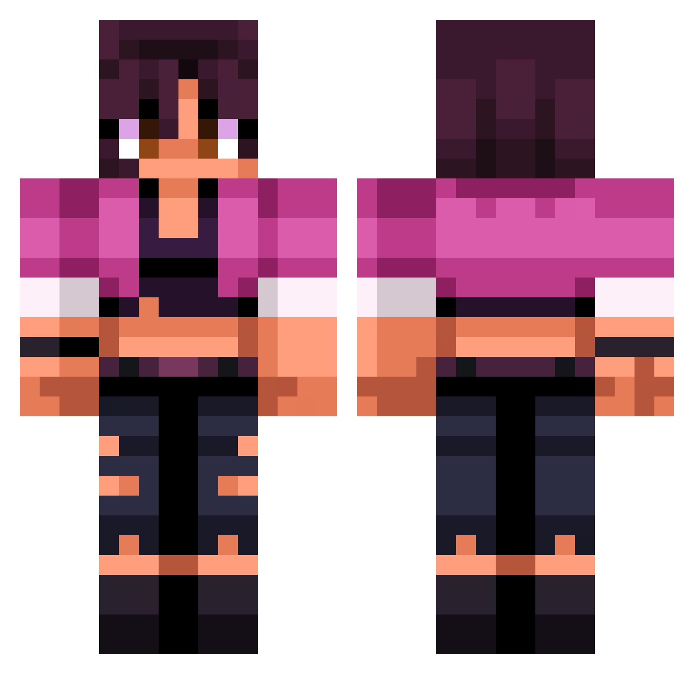 Fuyu_Hatsu Minecraft skin, front and back view