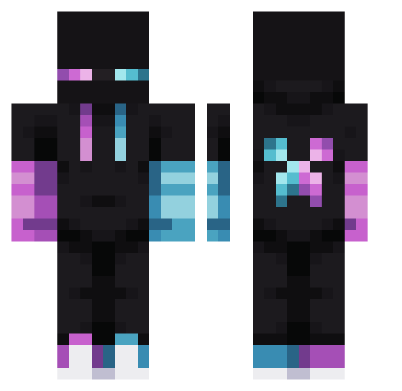 Hatariy Minecraft skin, front and back view
