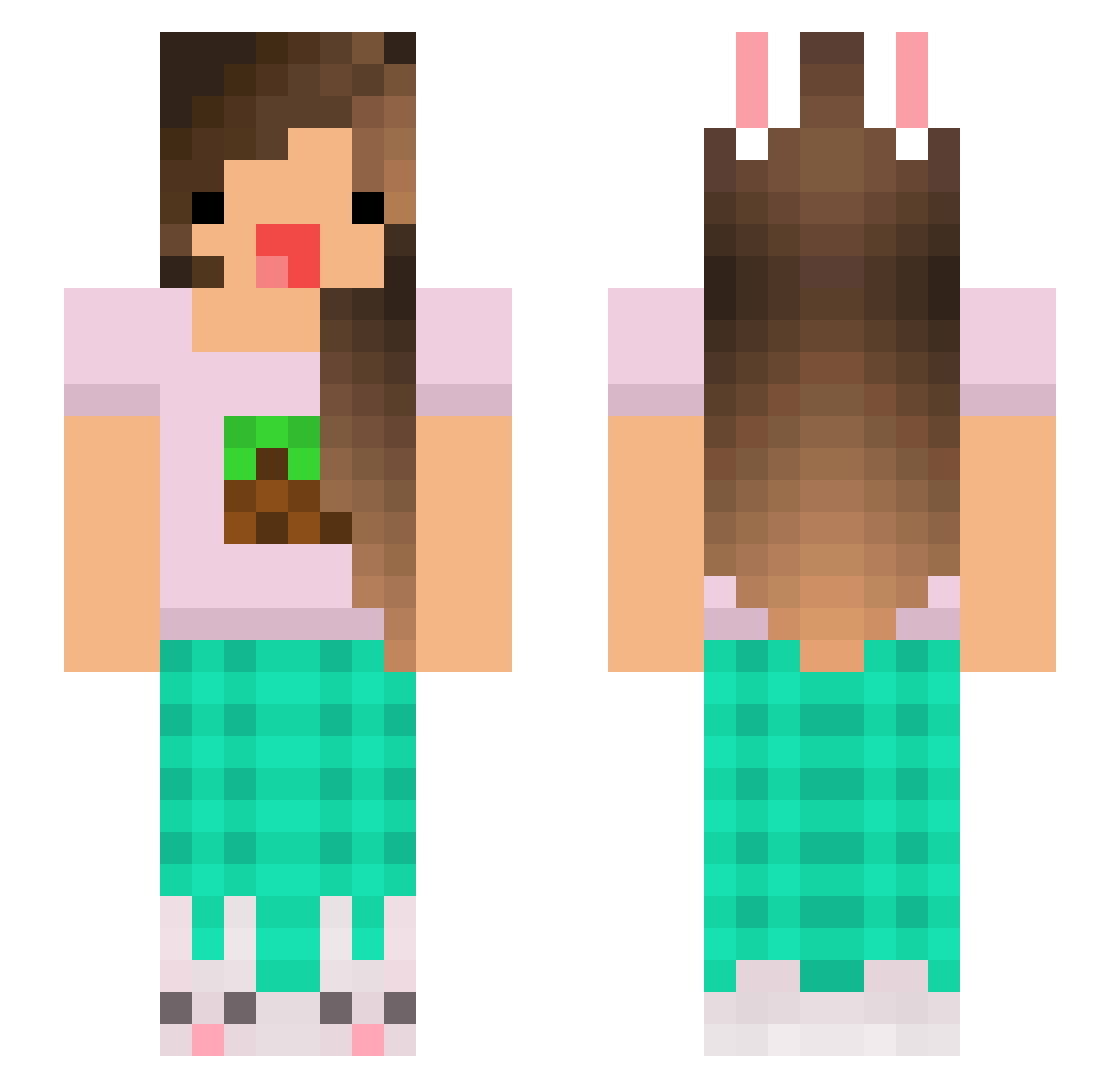 averylols Minecraft skin, front and back view