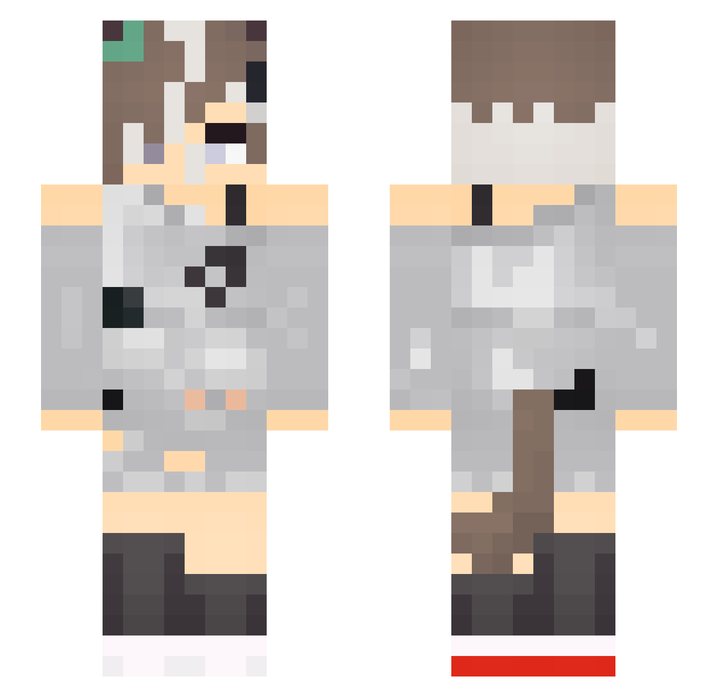 Xyvier Minecraft skin, front and back view