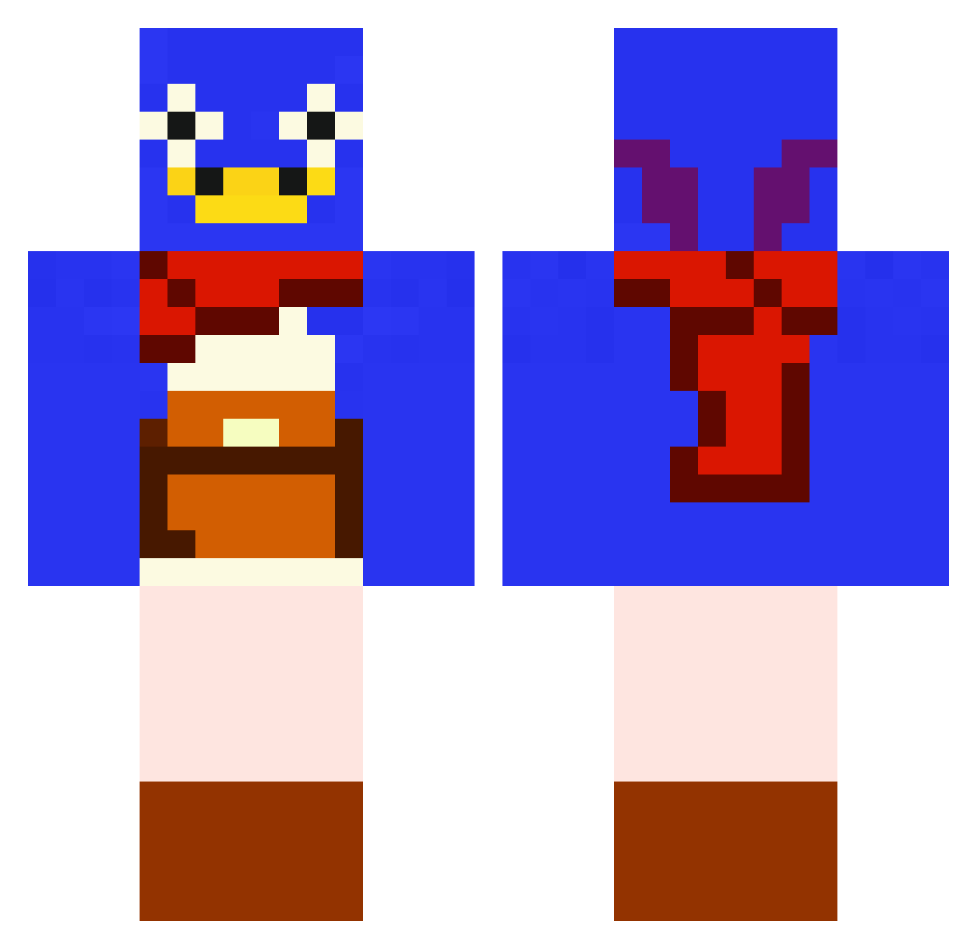 zxheartlessxz Minecraft skin, front and back view