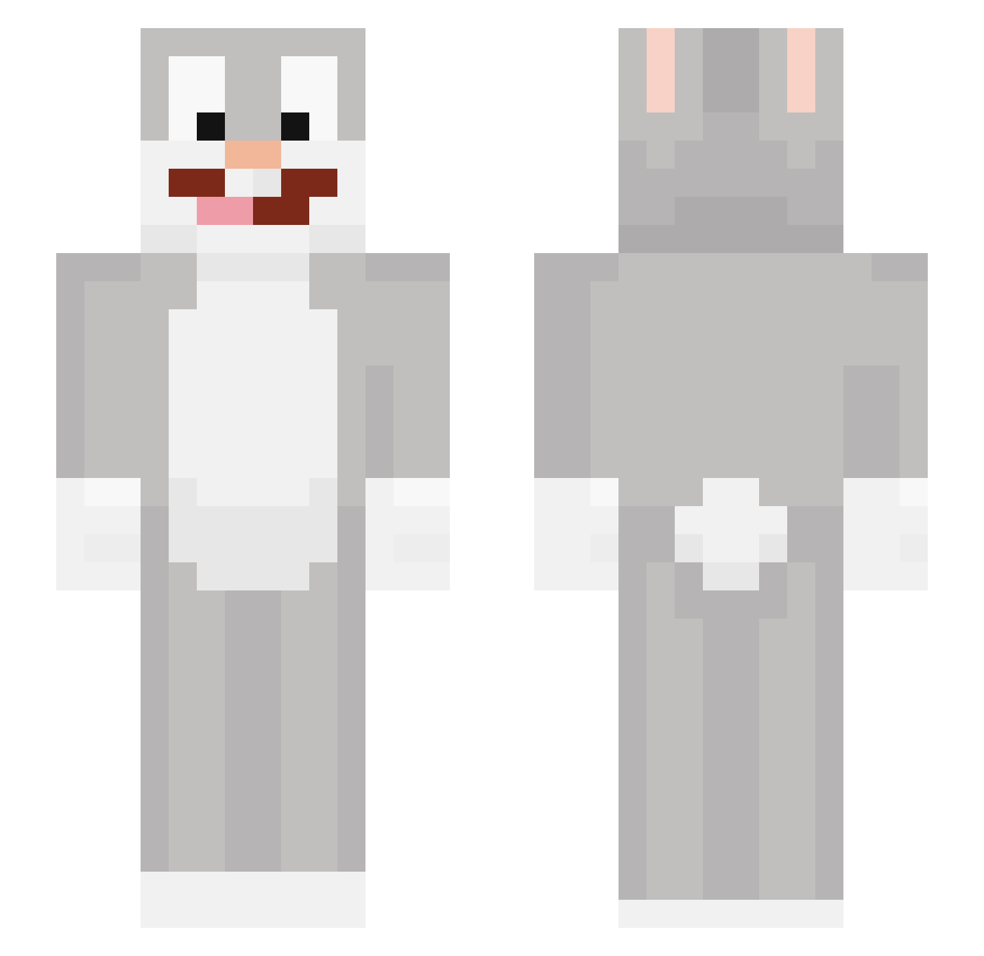 N4M3_08 Minecraft skin, front and back view