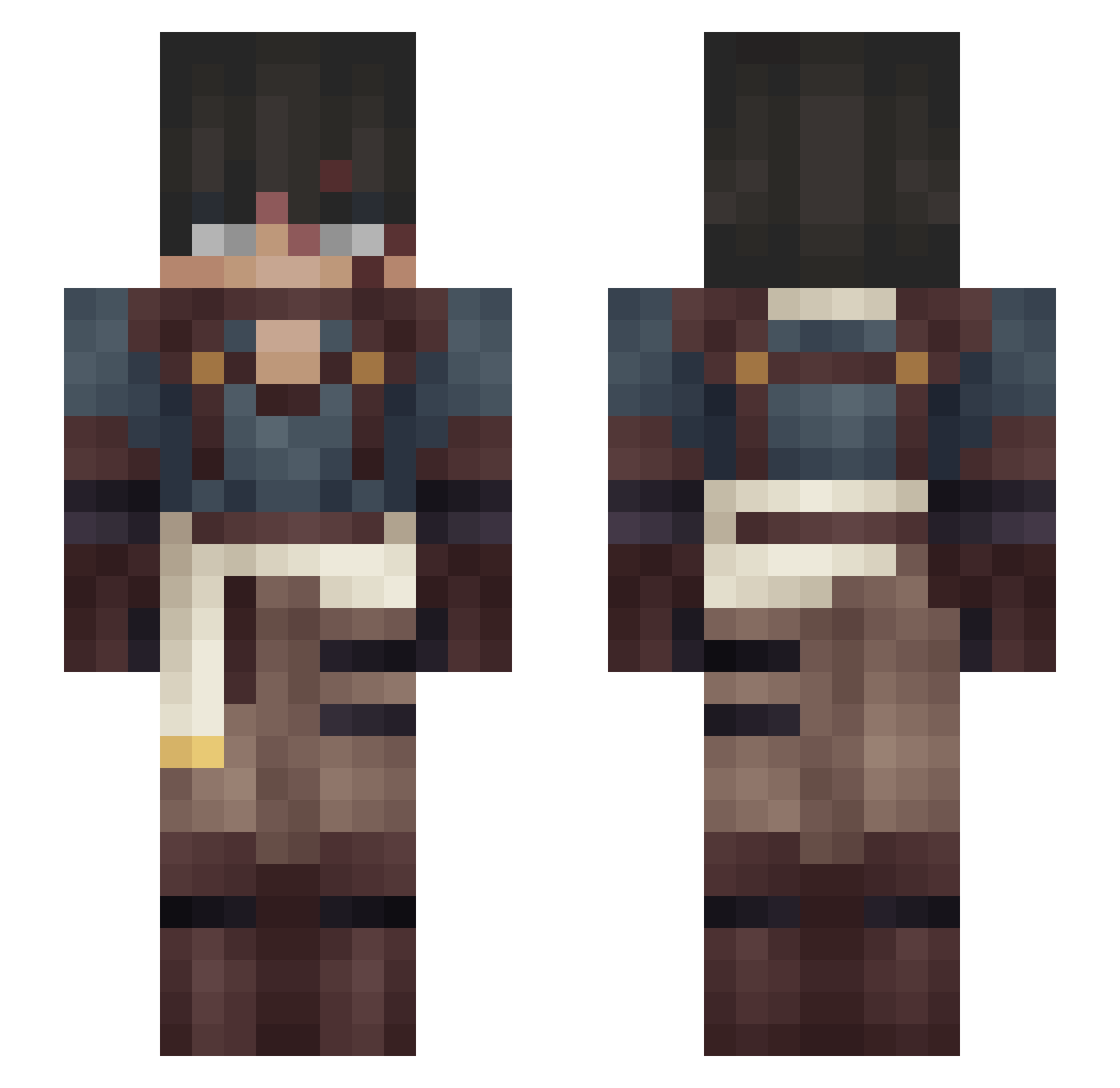 mildias Minecraft skin, front and back view