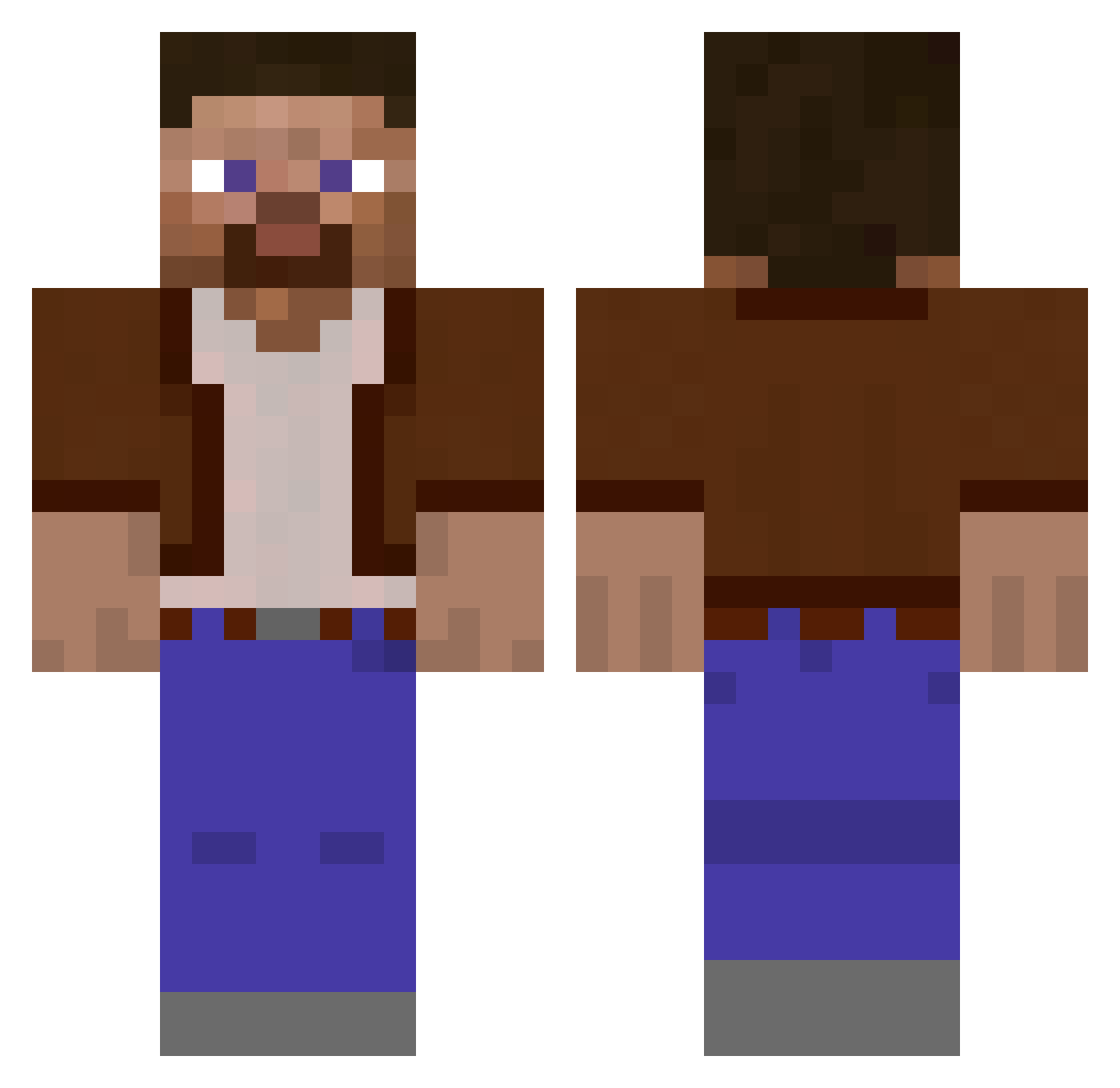 Smithcraft Minecraft skin, front and back view