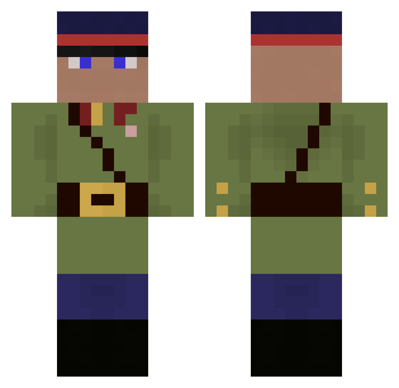 Garnet_232 Minecraft skin, front and back view