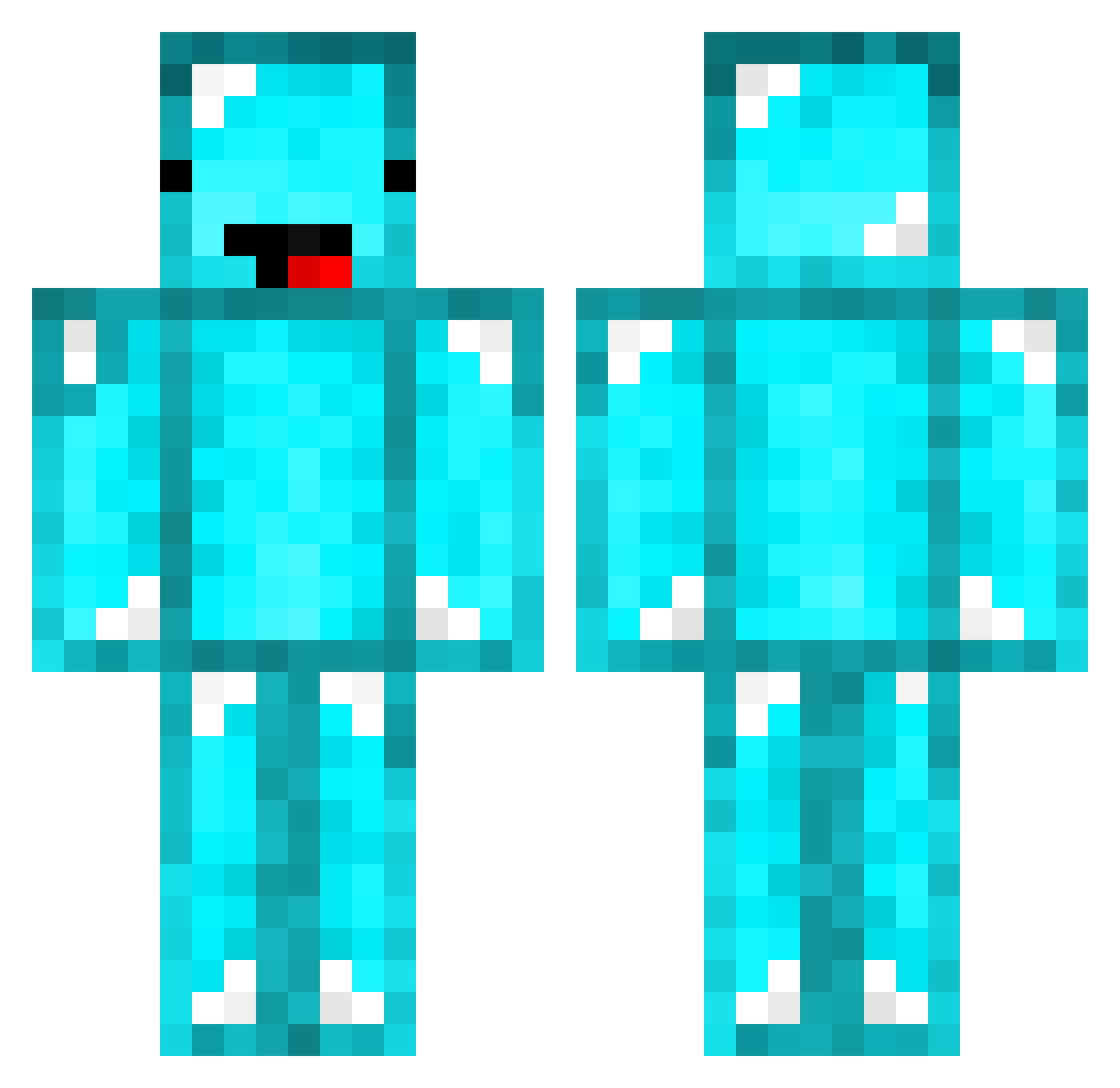 Buzzeke Minecraft skin, front and back view