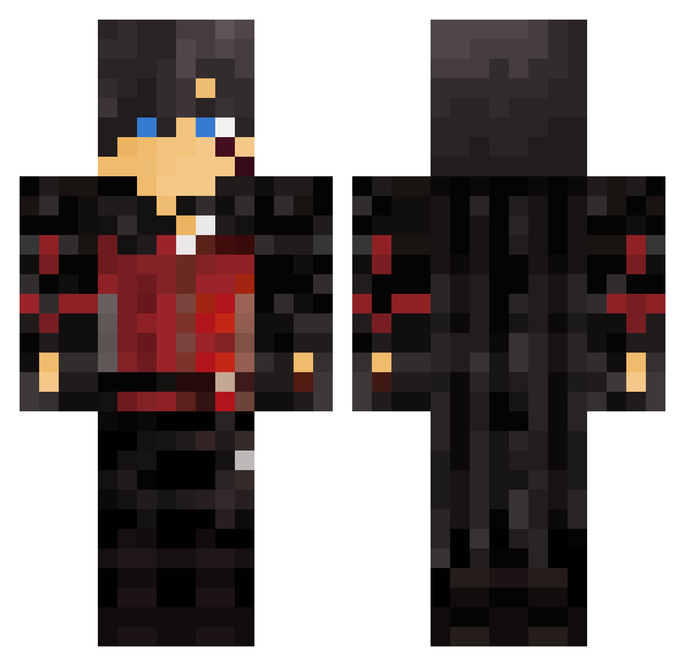Batsumi Minecraft skin, front and back view