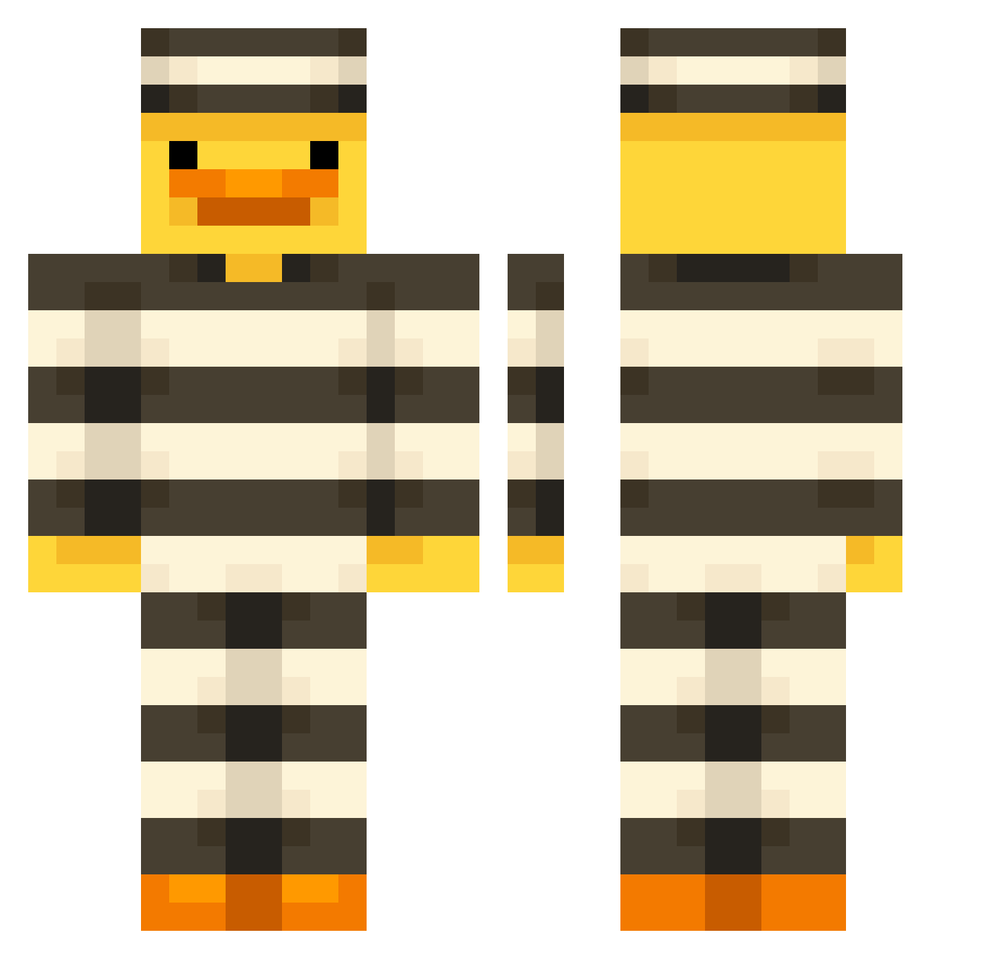 zelllun Minecraft skin, front and back view
