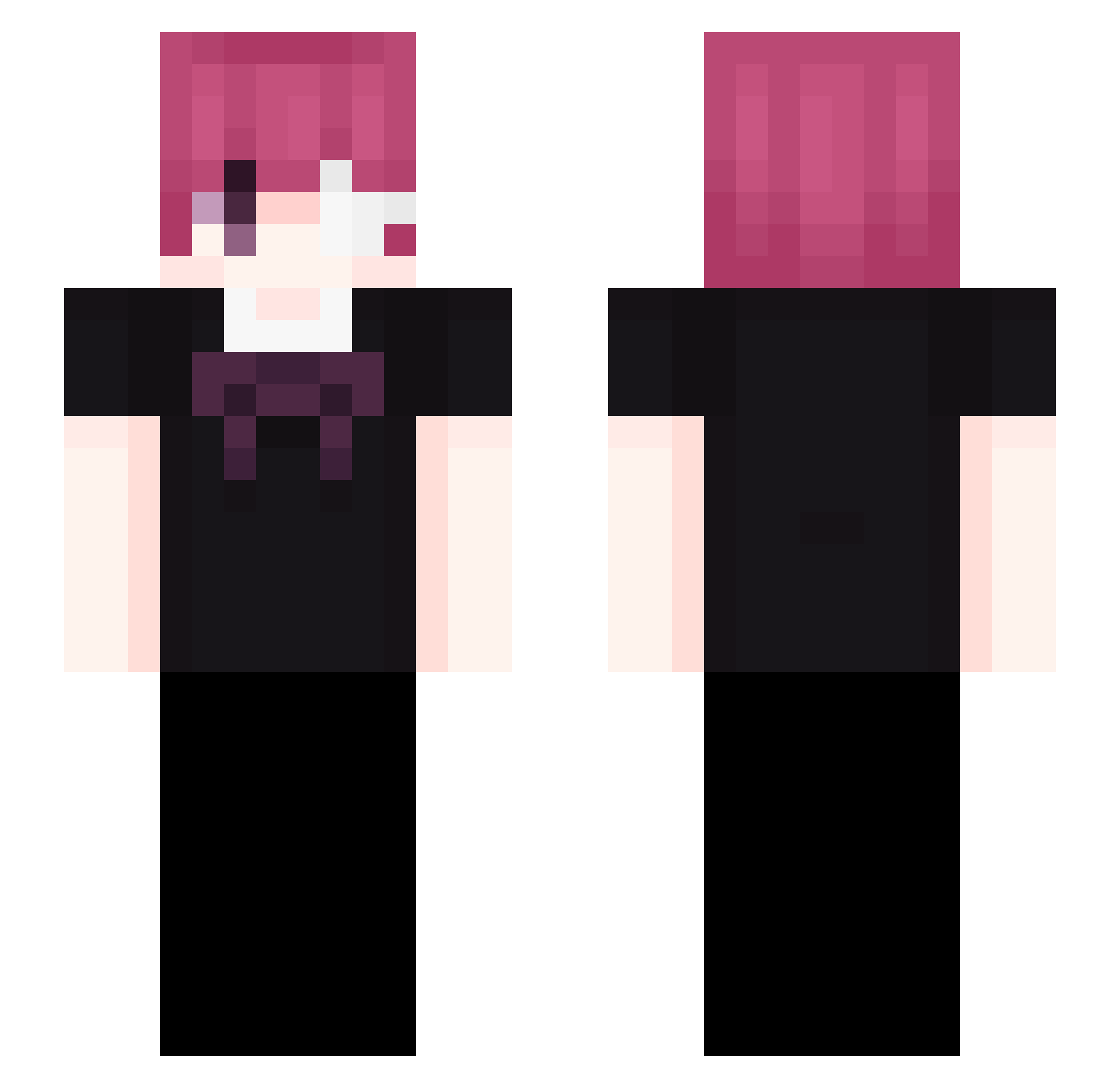 3yct Minecraft skin, front and back view