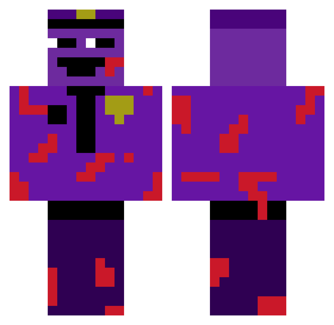 MS3 Minecraft skin, front and back view