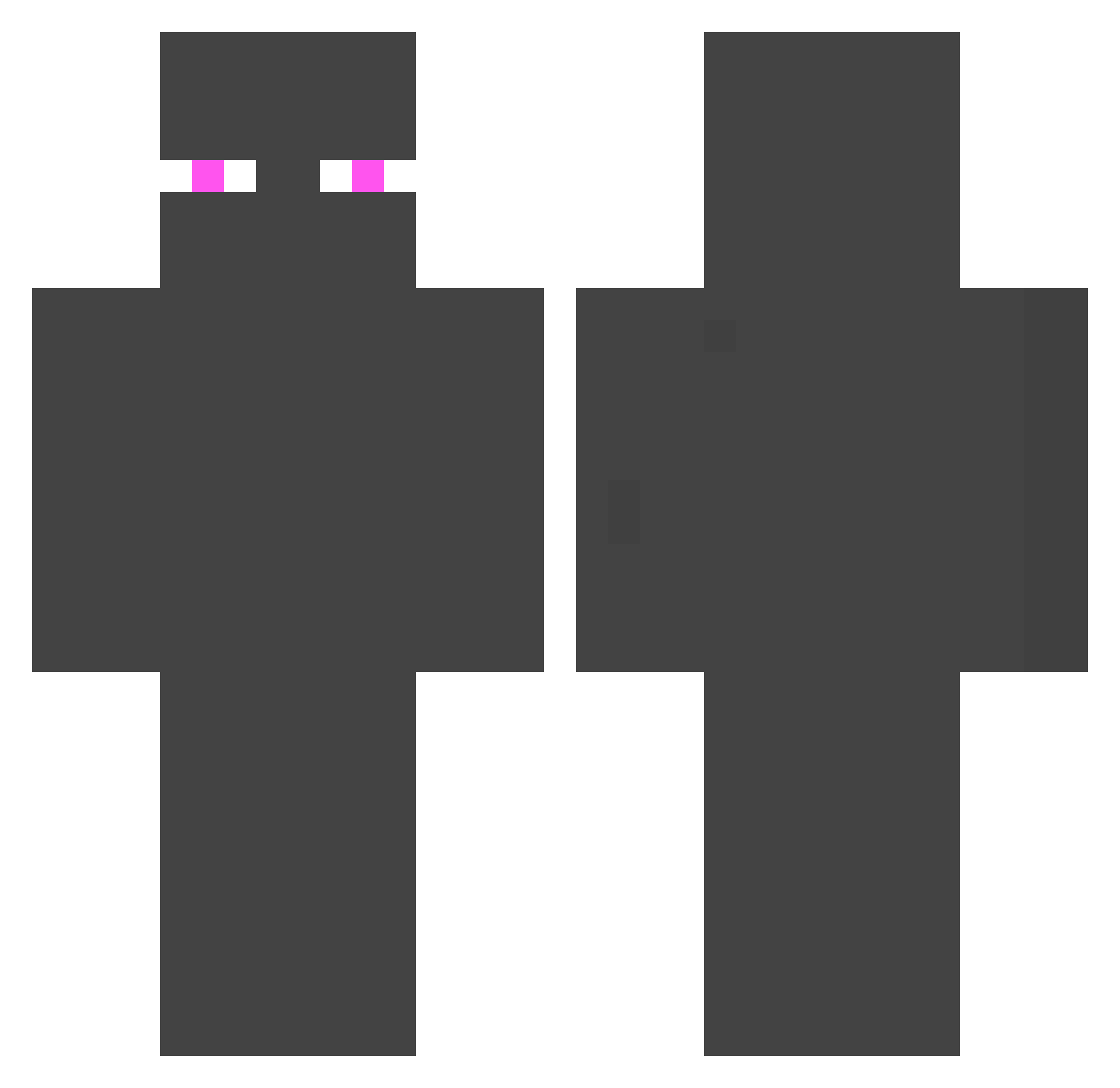 Wrimz Minecraft skin, front and back view