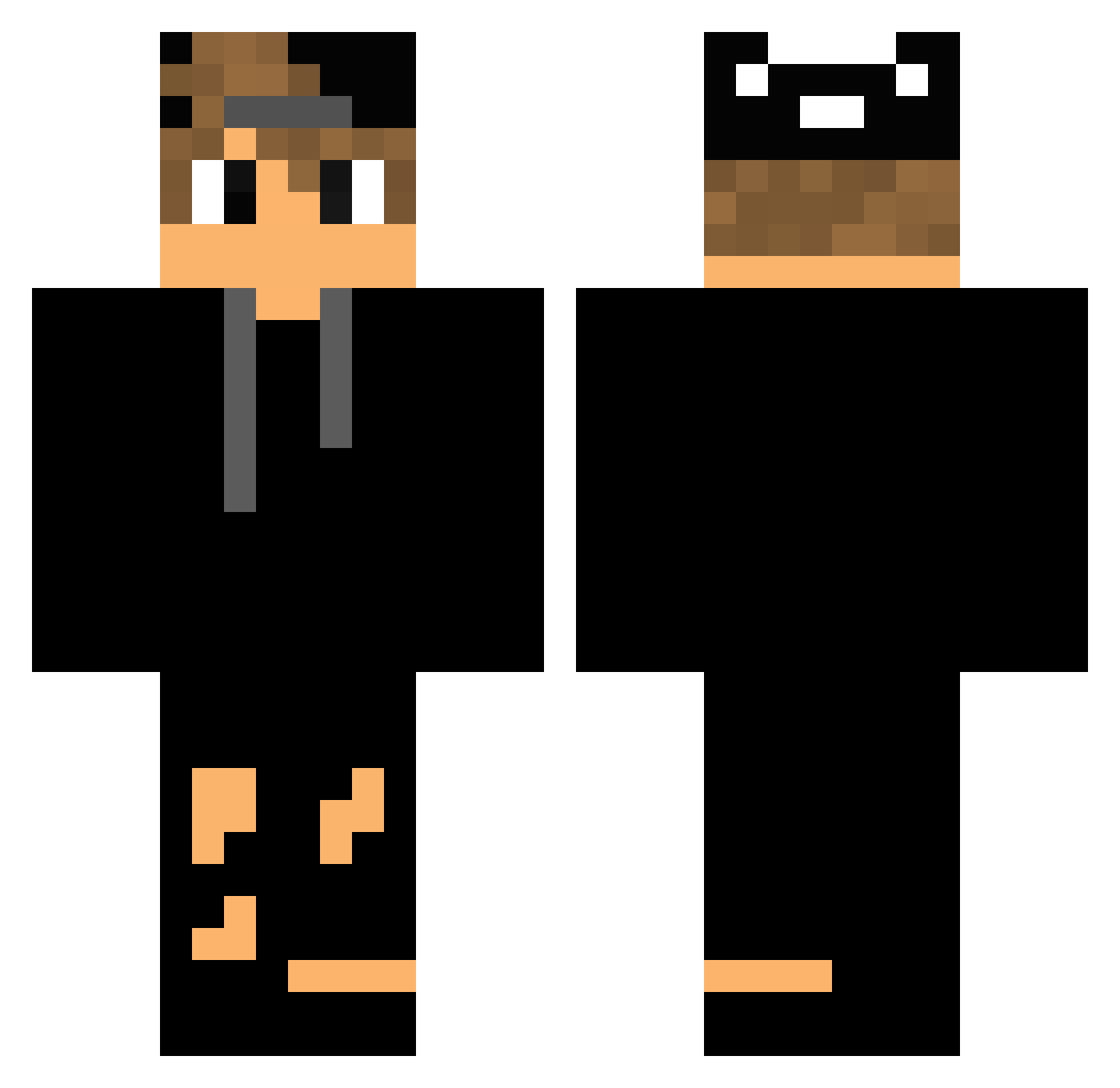 xfedecx Minecraft skin, front and back view