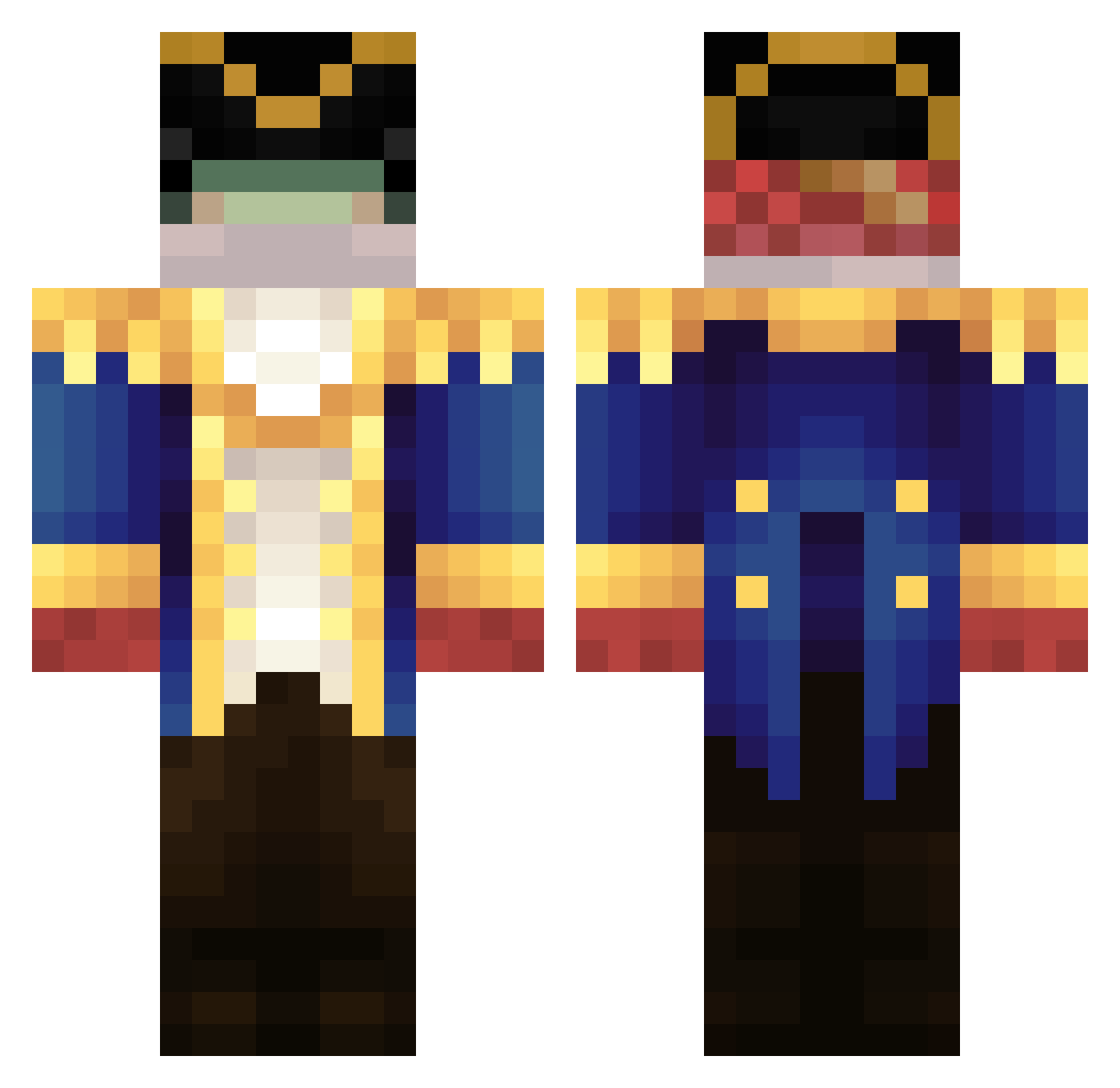 INFINATE_BANANA Minecraft skin, front and back view
