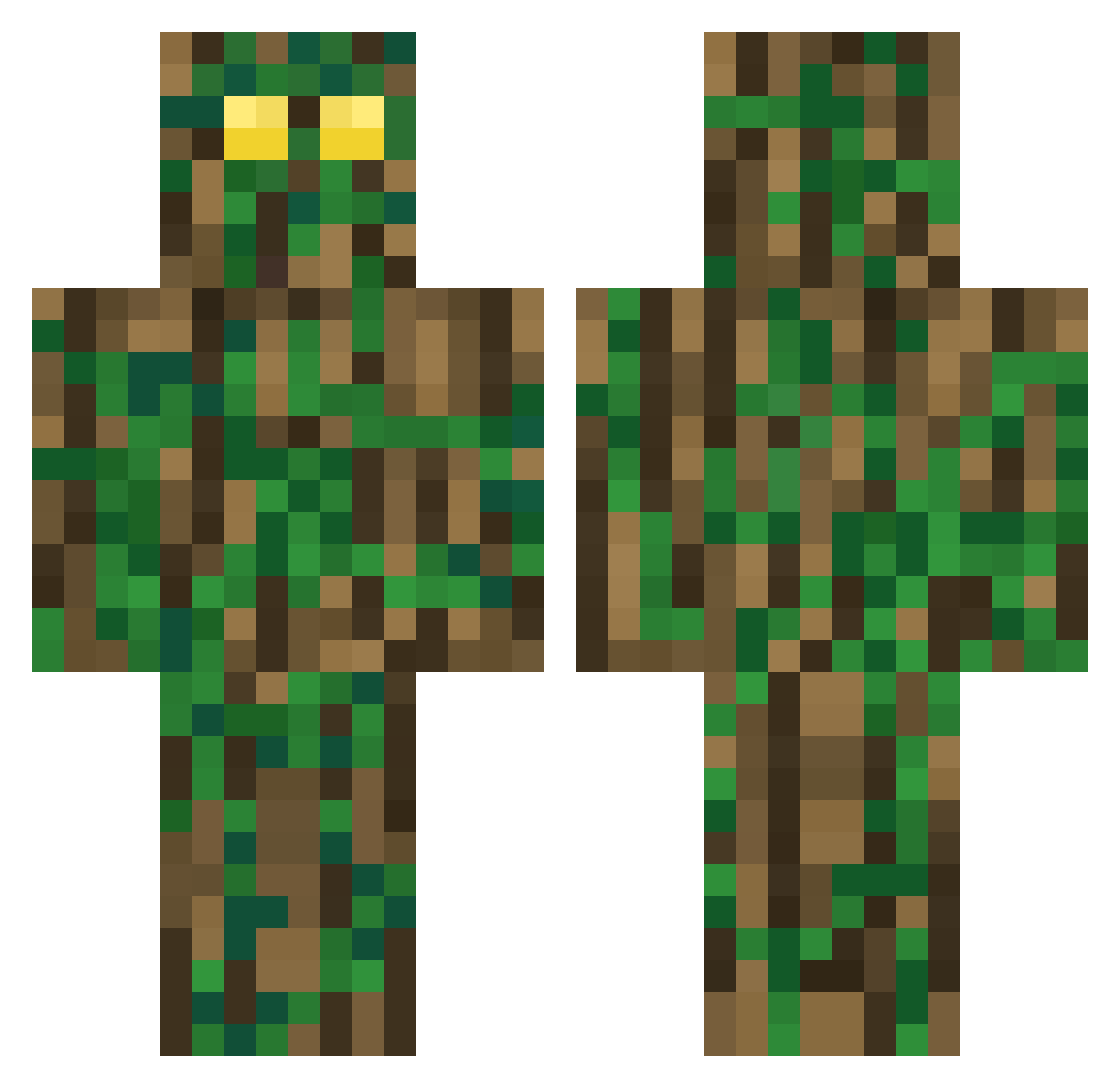 CACNOOB Minecraft skin, front and back view