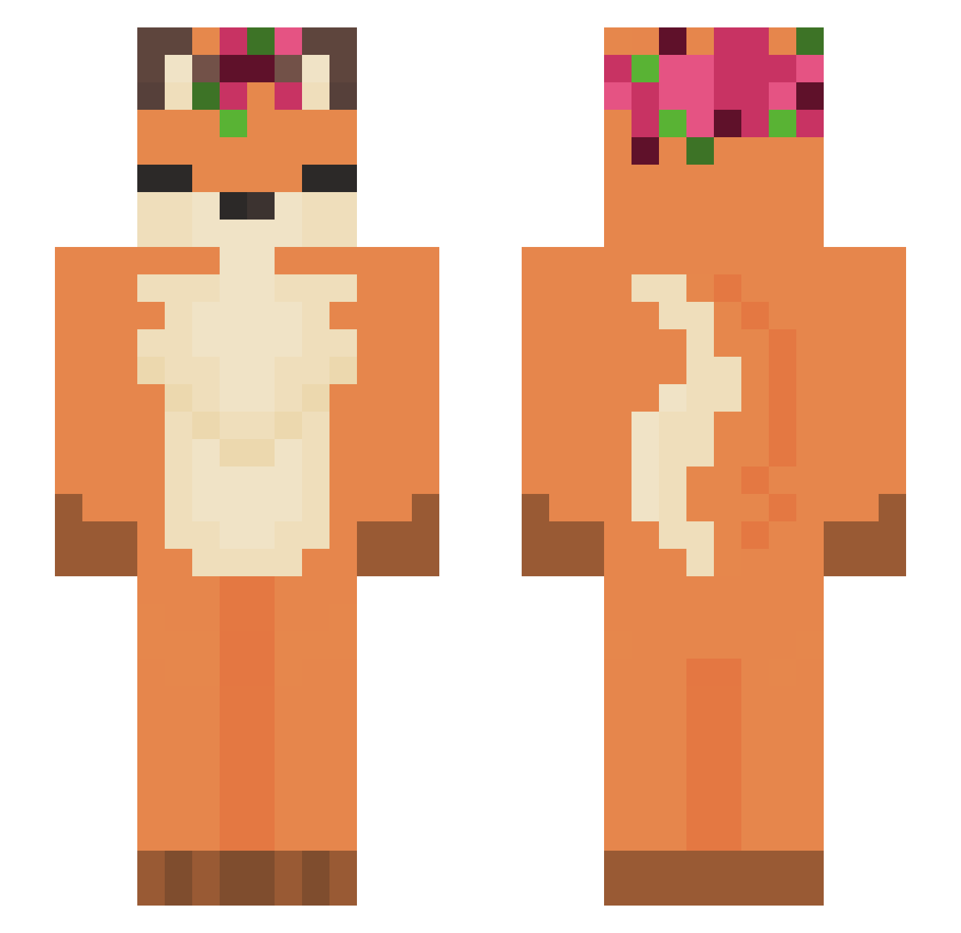 jessphobic Minecraft skin, front and back view