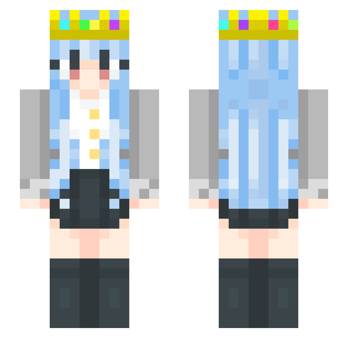 Starry123xyx Minecraft skin, front and back view