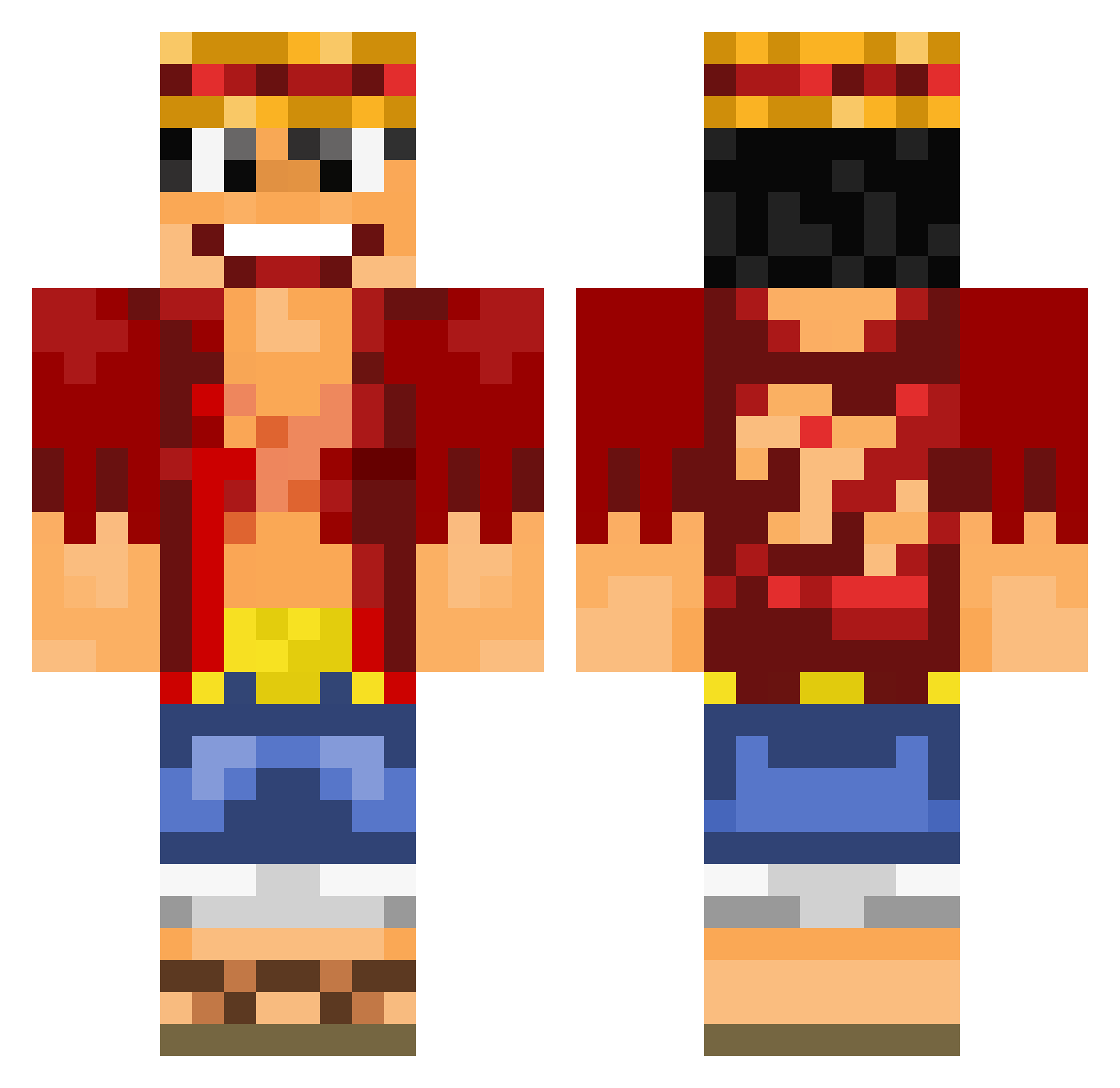 stryuc Minecraft skin, front and back view