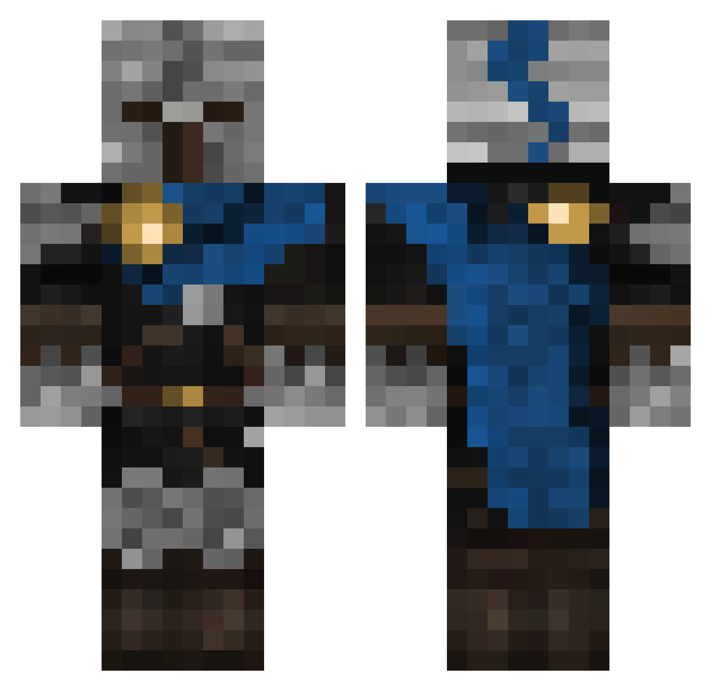 Whalzey Minecraft skin, front and back view