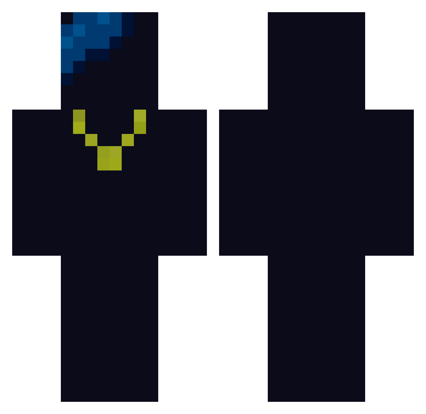Strebaer Minecraft skin, front and back view