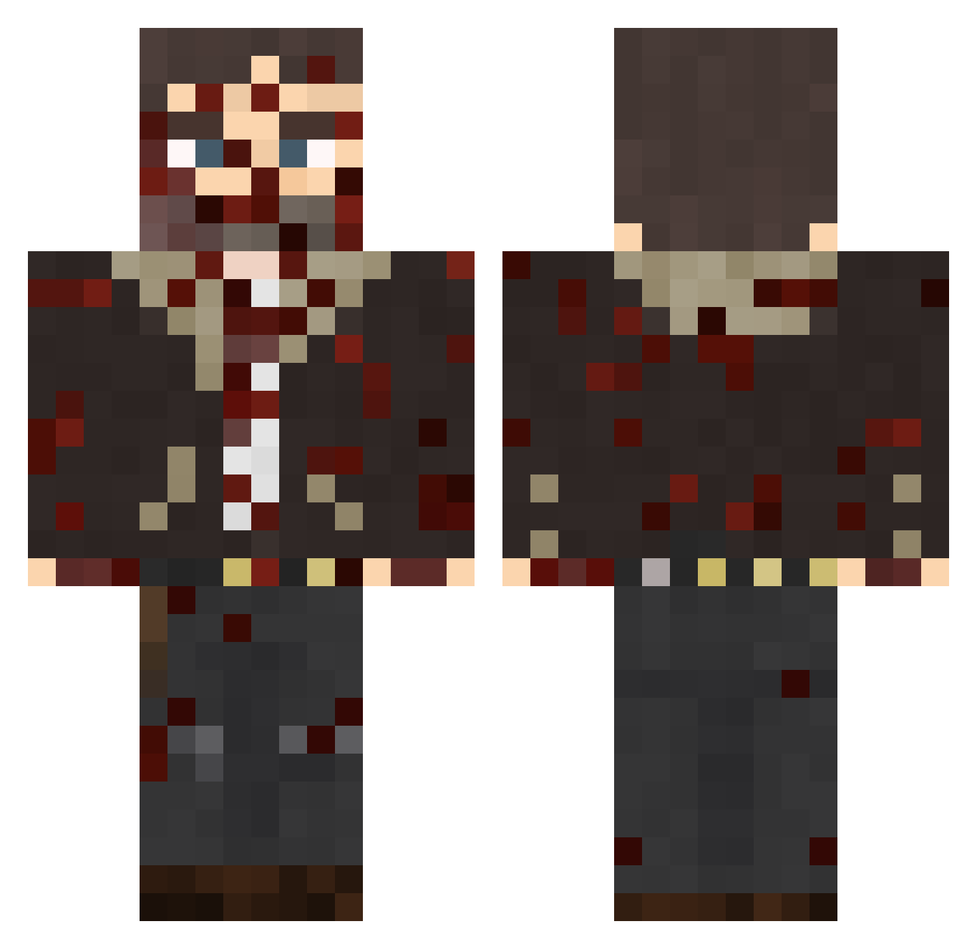 NachRD Minecraft skin, front and back view