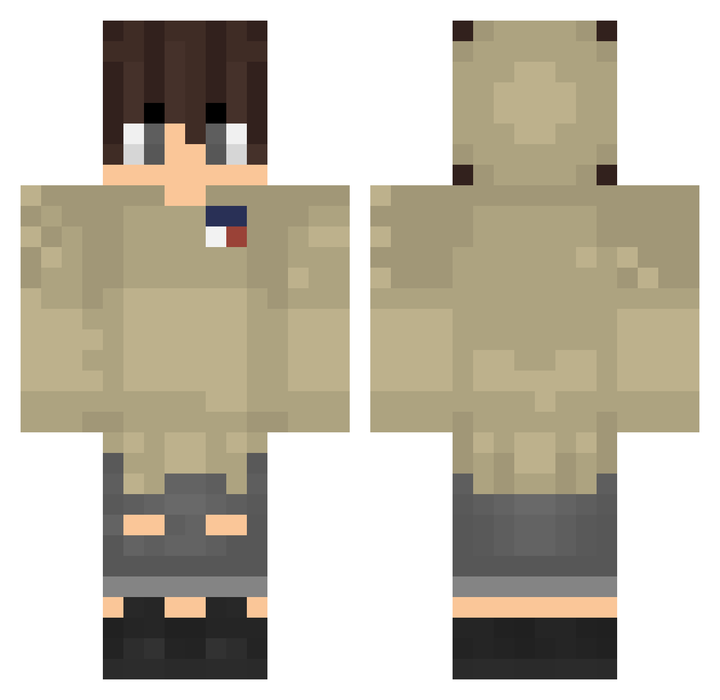 15n Minecraft skin, front and back view