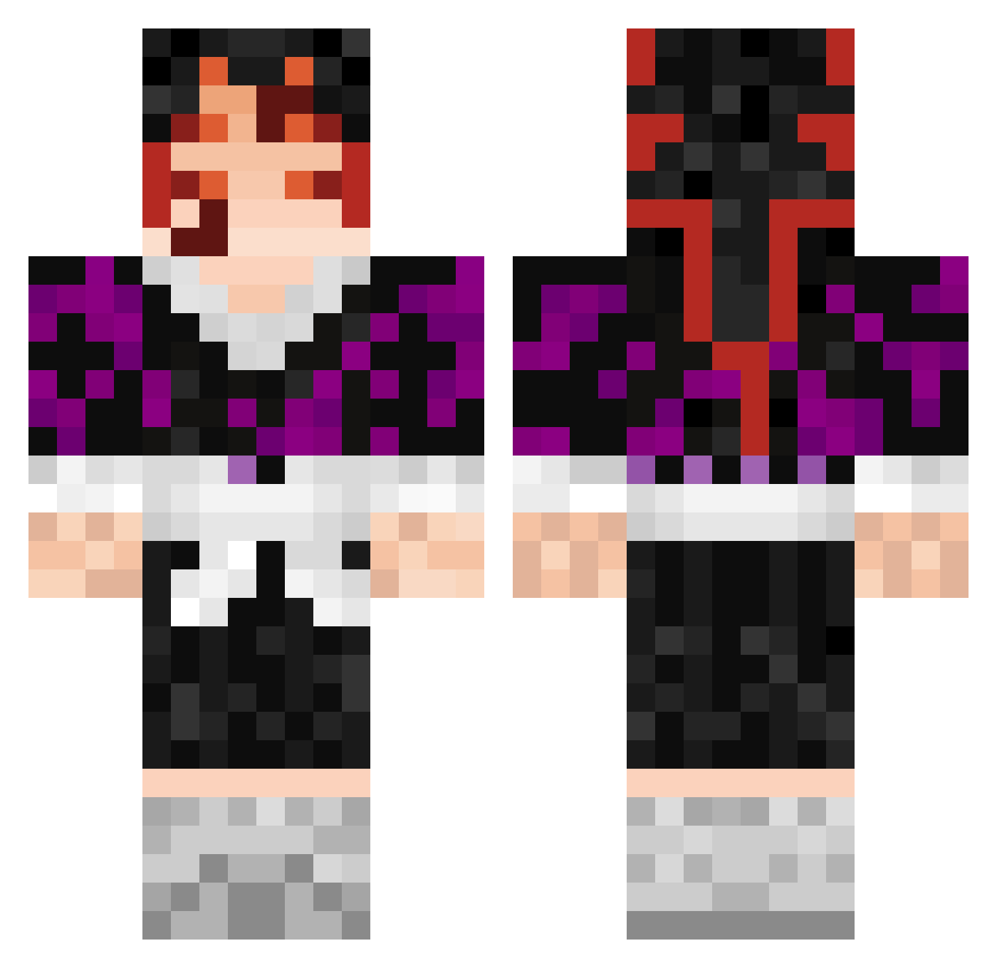 UberTy Minecraft skin, front and back view