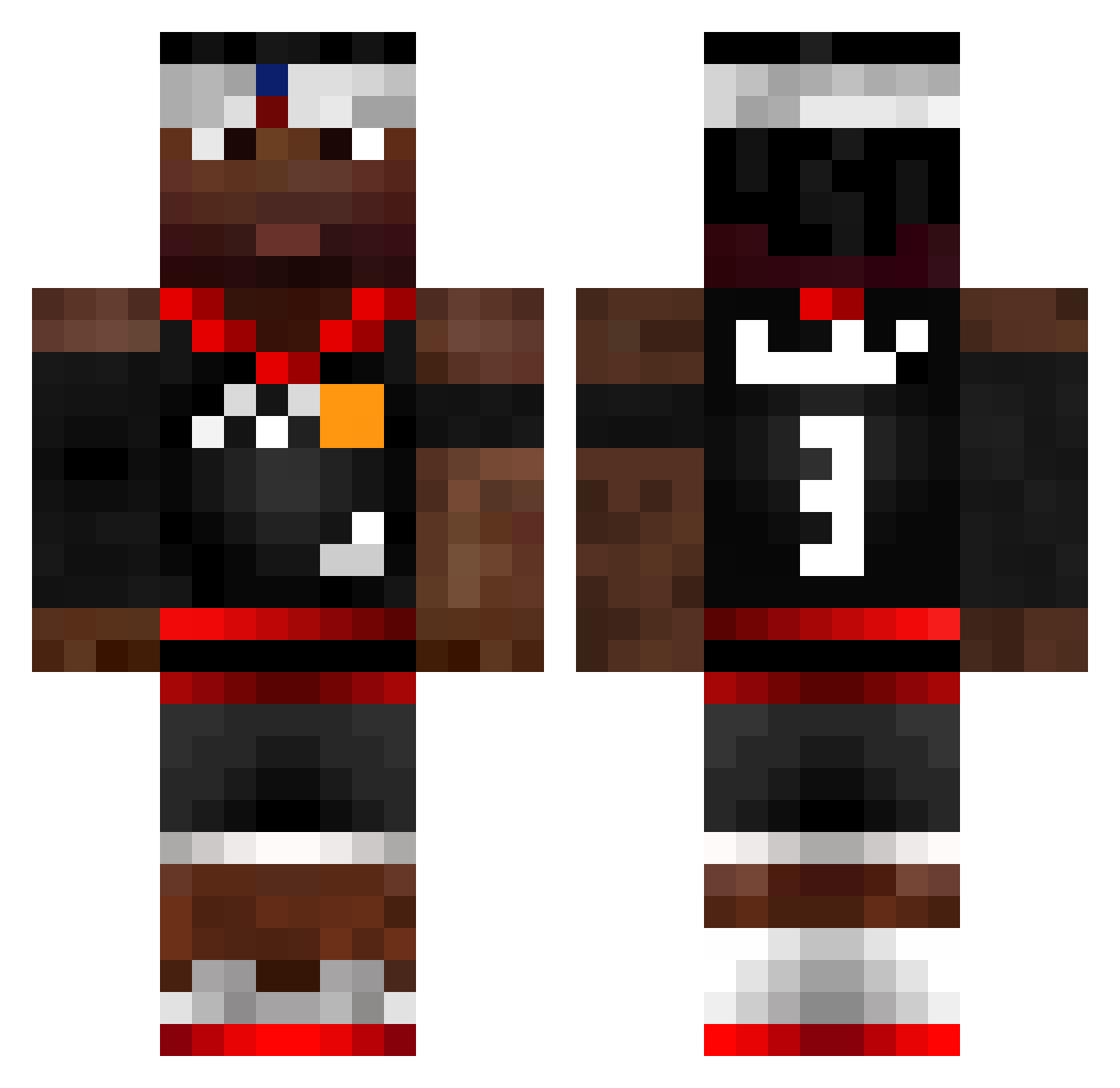 SplayBasil Minecraft skin, front and back view