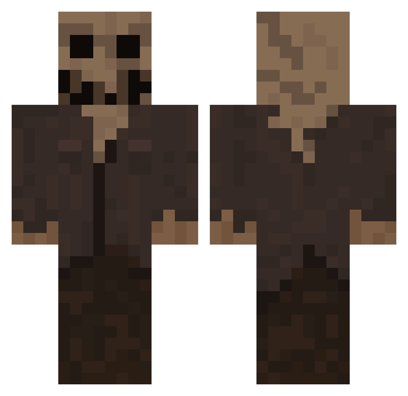 GallinaPta Minecraft skin, front and back view