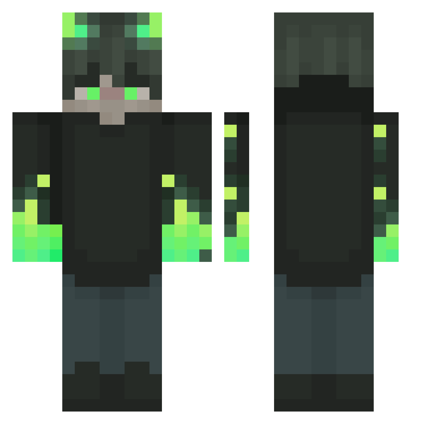frontonzakole Minecraft skin, front and back view