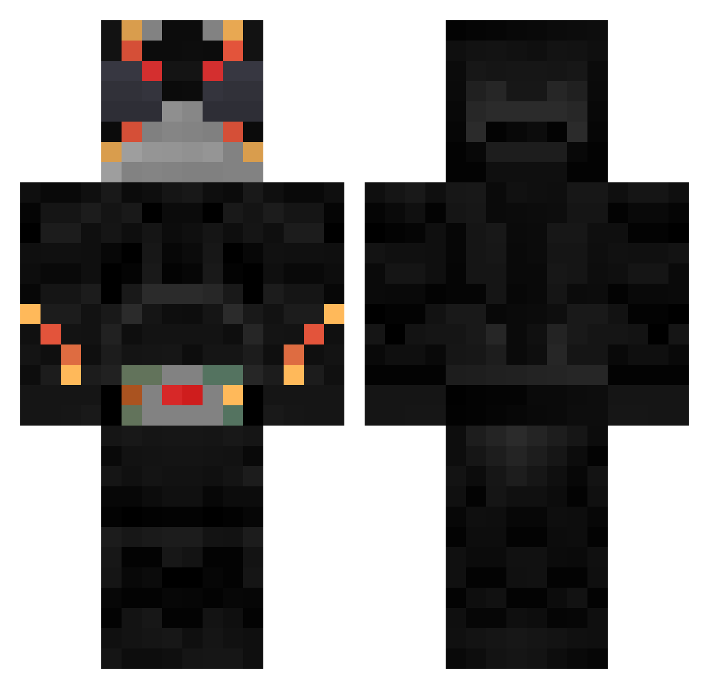 Kmanrider Minecraft skin, front and back view