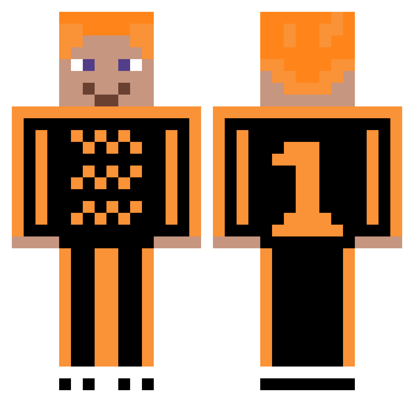 Ginganinjaaaa Minecraft skin, front and back view