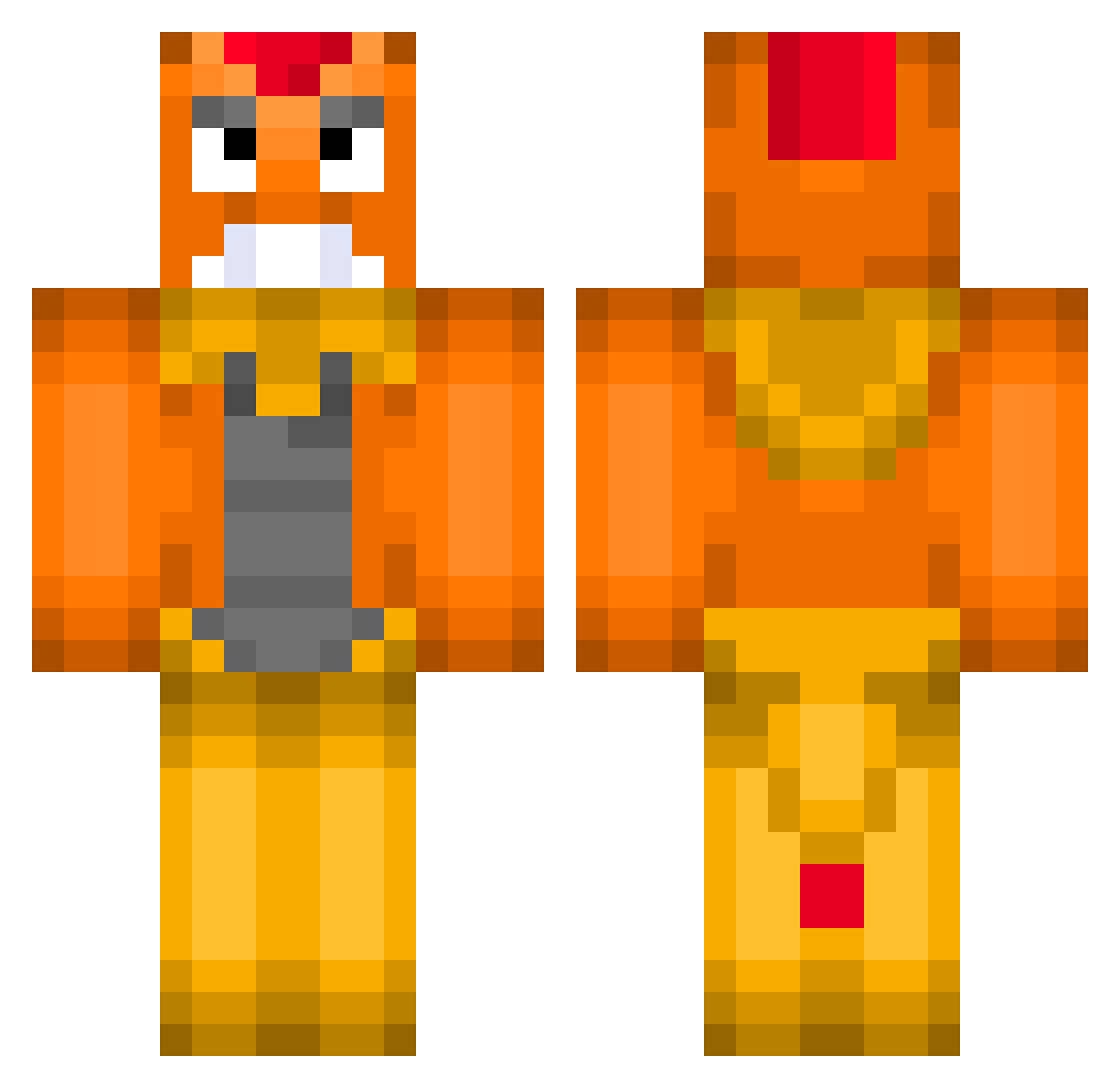 beerman34 Minecraft skin, front and back view
